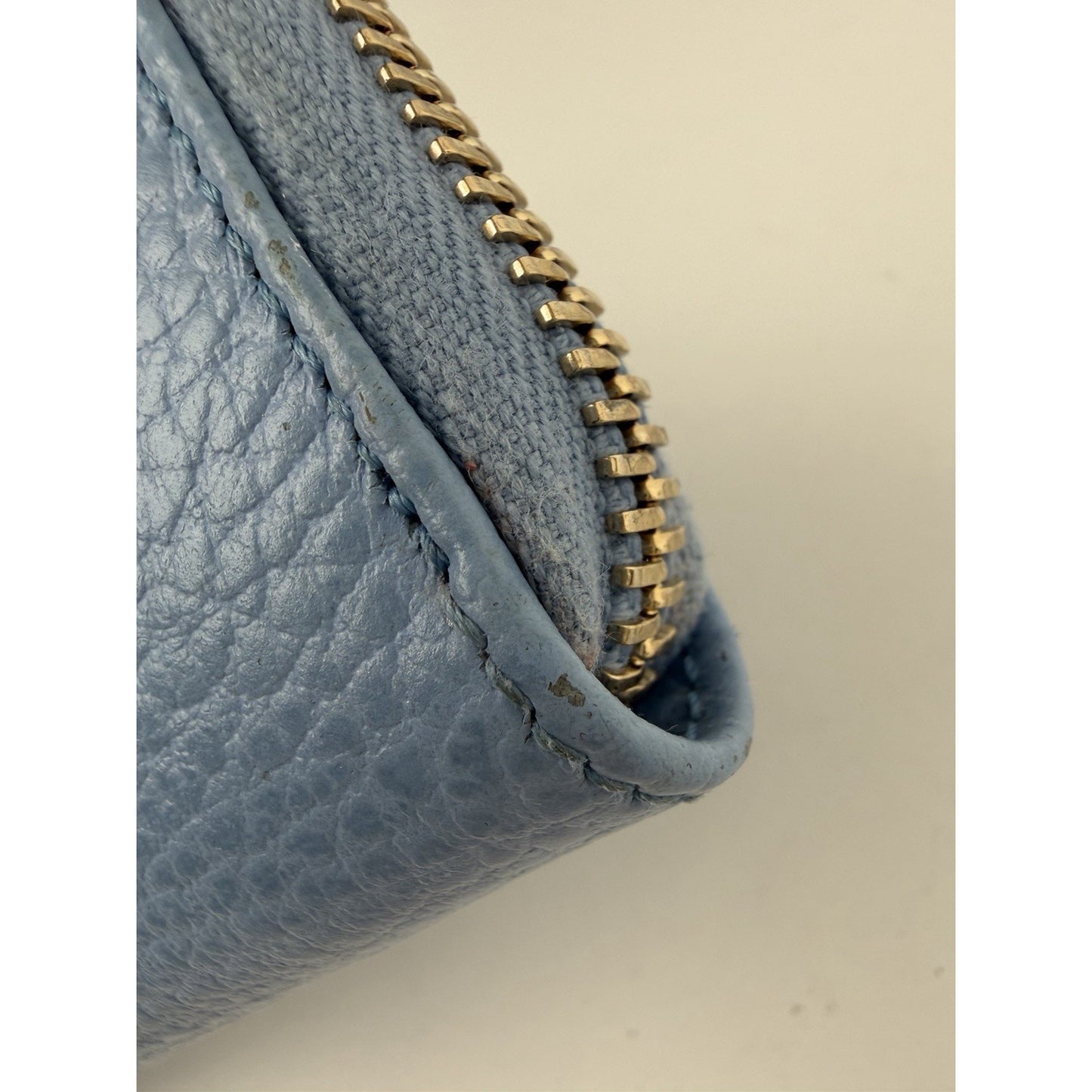 Gucci Continental Wallet Swing Compact Calfskin Leather in Light Blue K1