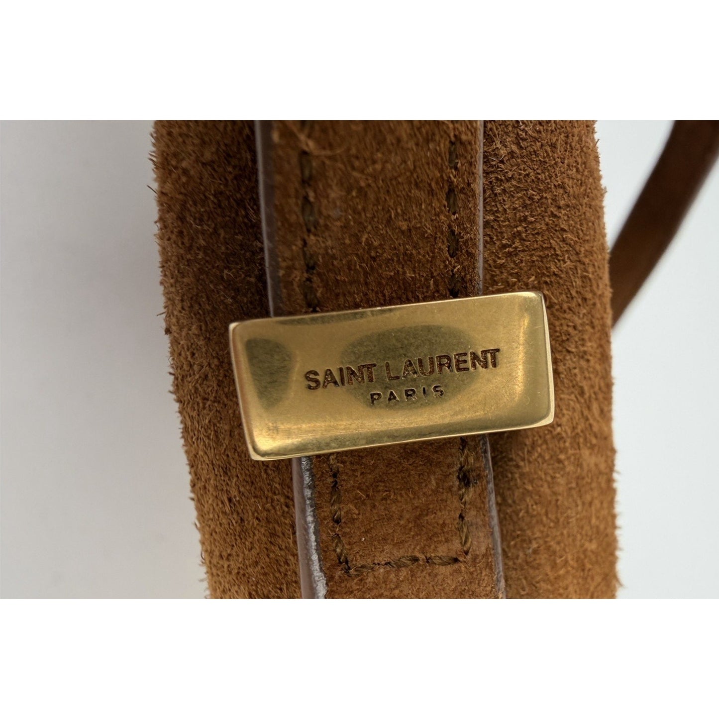 Saint Laurent Dylan Shoulder Bag Small in Brown Suede and Gold-Tone Hardware