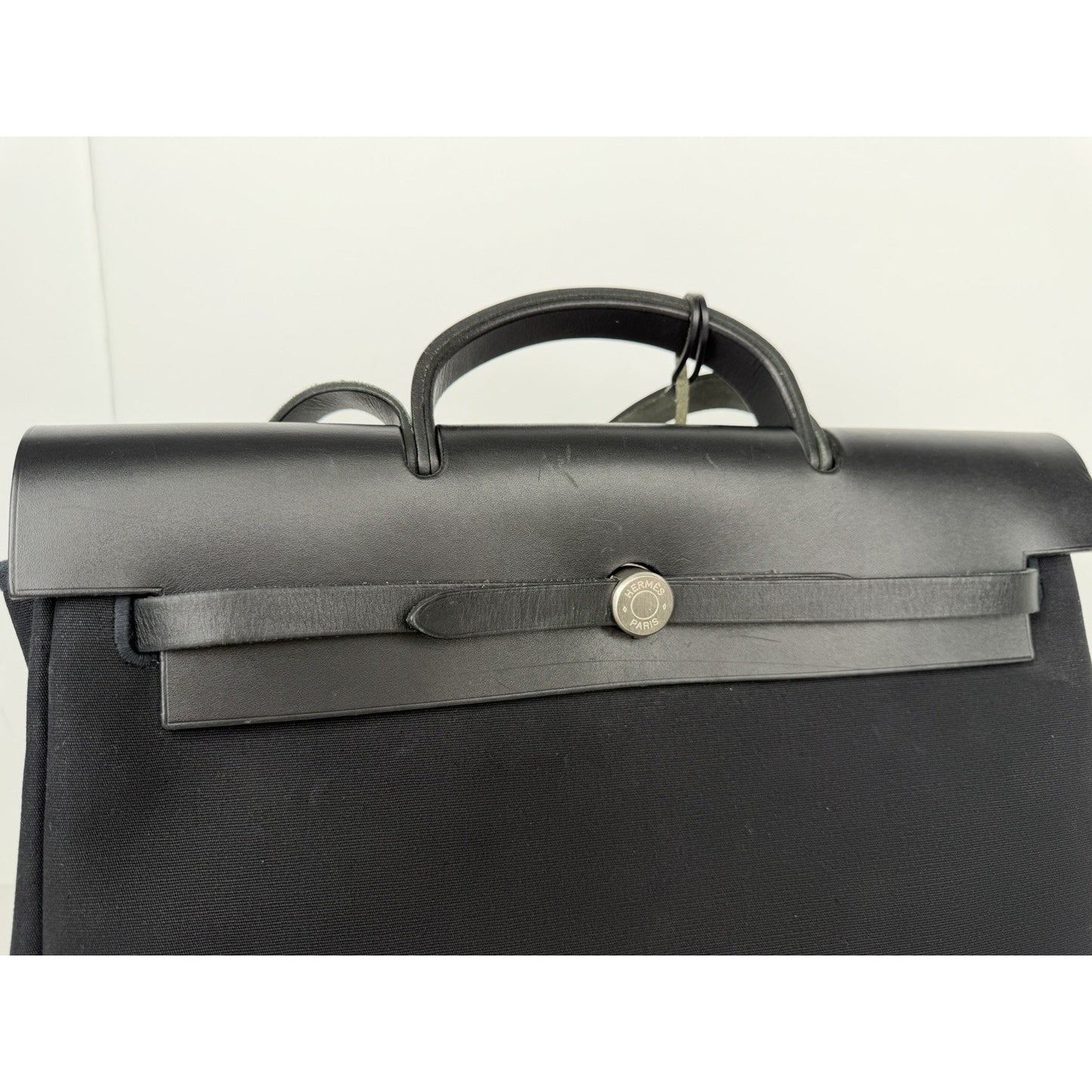Hermes Military Toile Vache Hunter Herbag Messenger 39 in Black 2001 E2