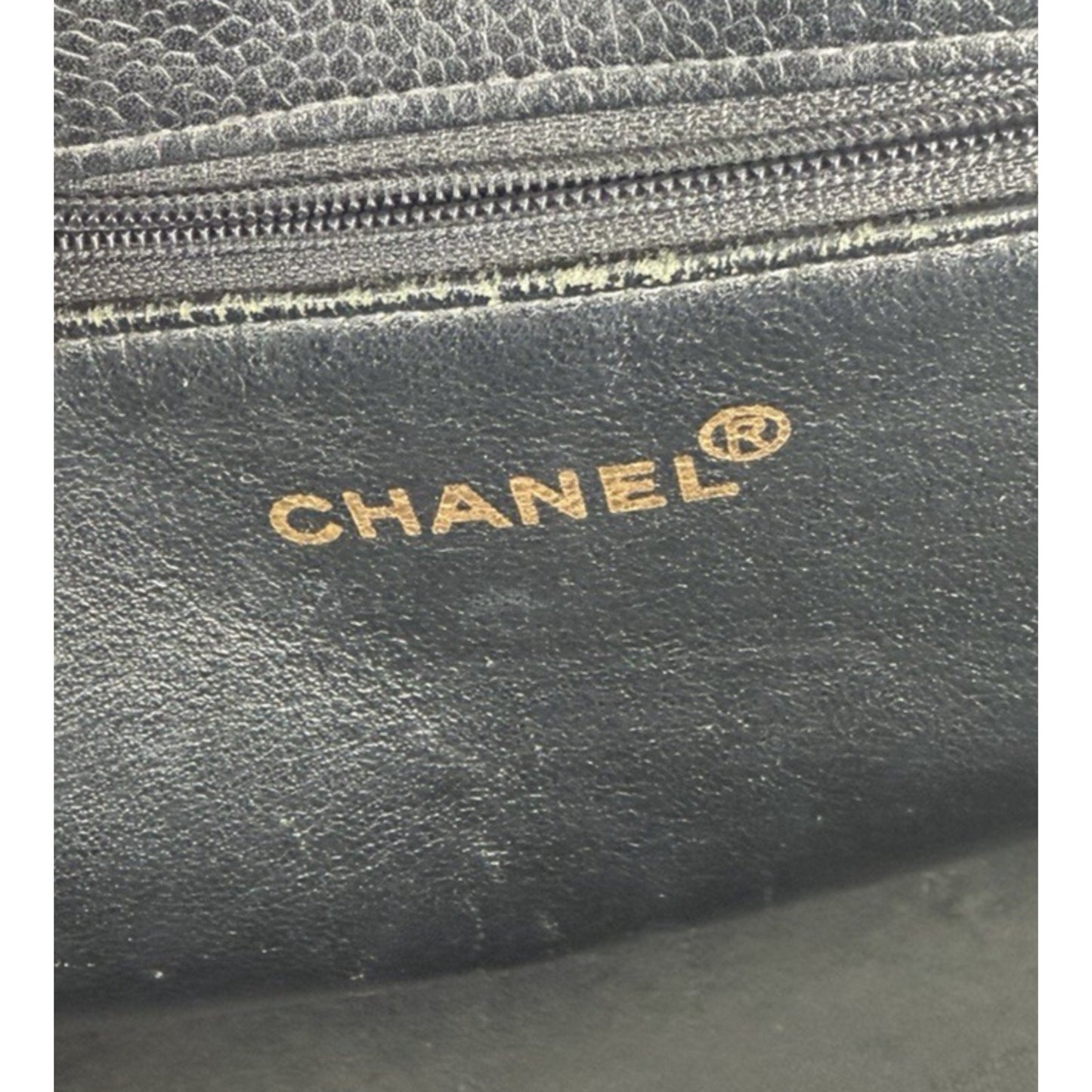 Chanel Grand Shopping Tote Bag in Quilted Black Caviar Leather 1996-1997 C6