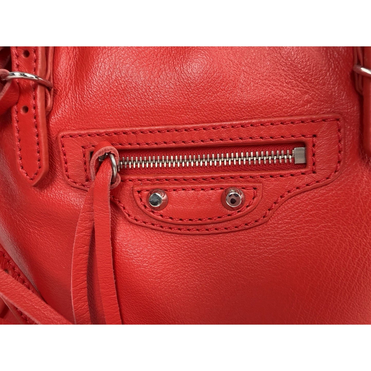 Balenciaga Papier A4 Zip-Around Tote Bag Mini in Red Calfskin Leather S-01