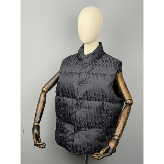 Christian Dior Men Oblique Down Vest Cotton-Blend Jacquard