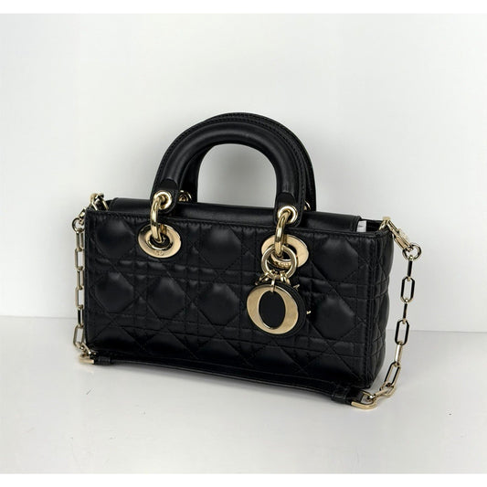 Christian Dior Lady D-Joy Bag Small in Black Cannage Lambskin Leather 2023 C-4