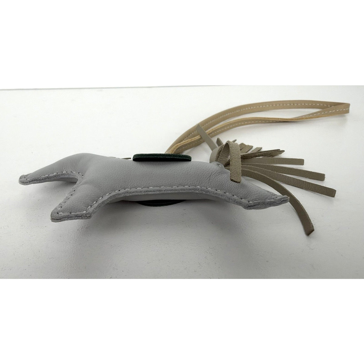 Hermes GriGri Rodeo PM Charm in Grey Blue Lambskin