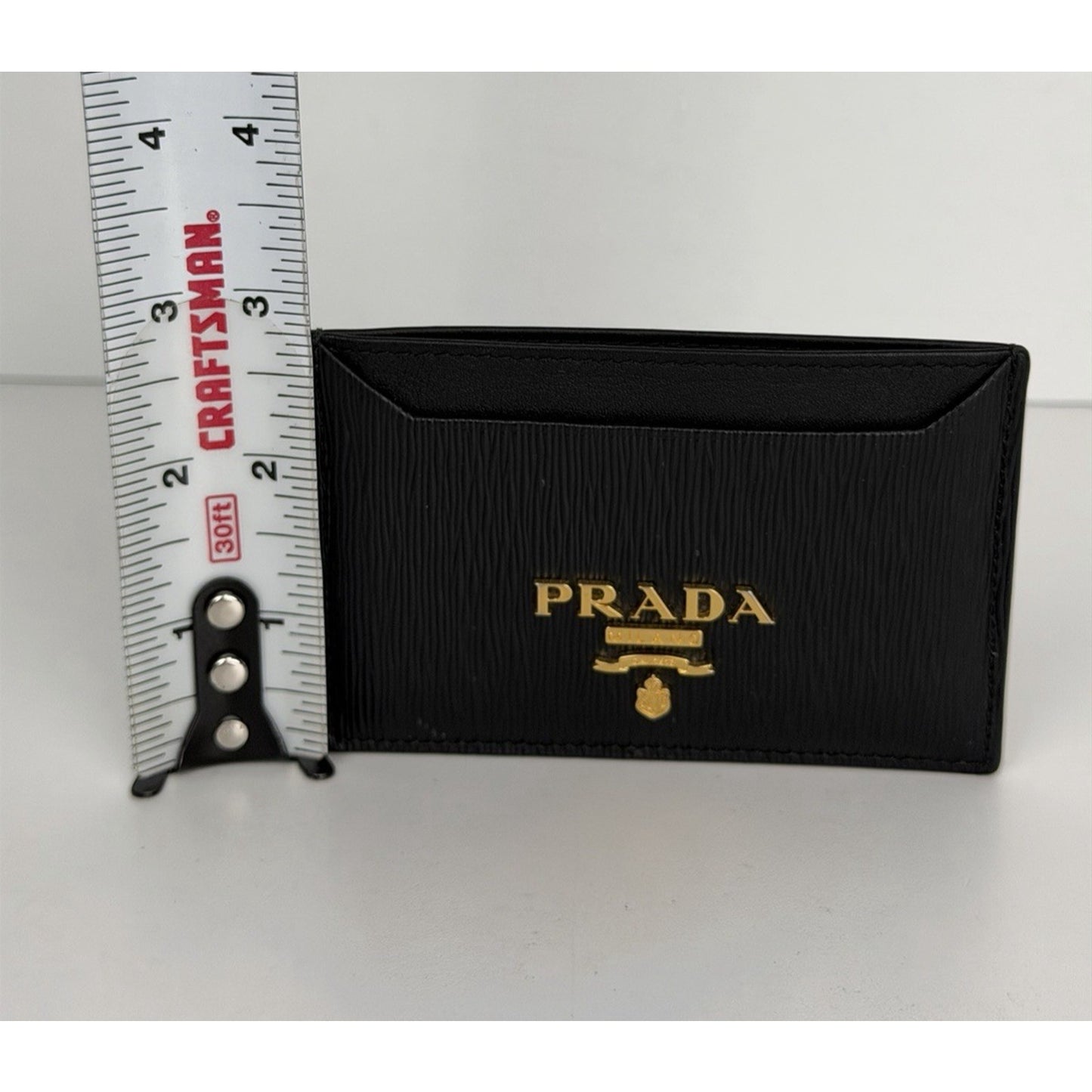 Prada Vitello Move leather card holder in black