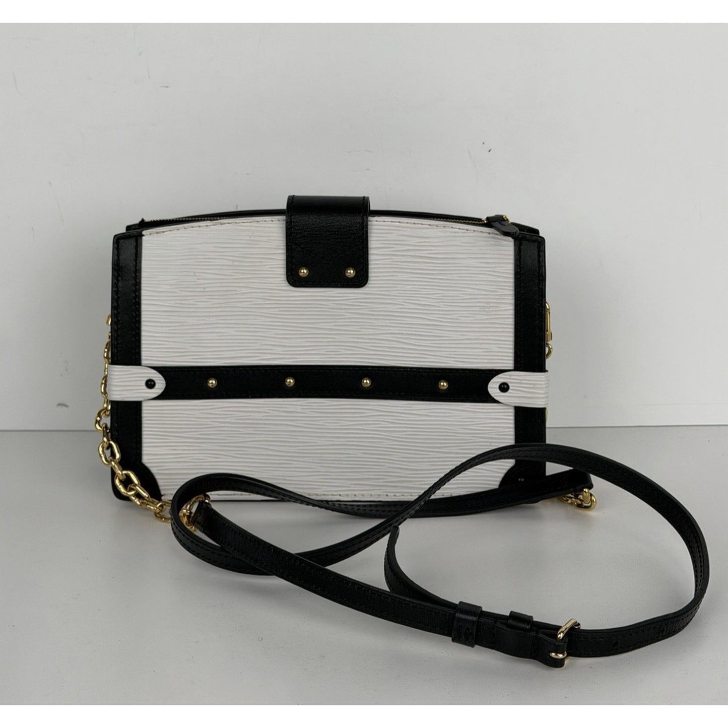 Louis Vuitton Trunk Clutch Crossbody Bag in Black & White Epi Leather NFC C-1