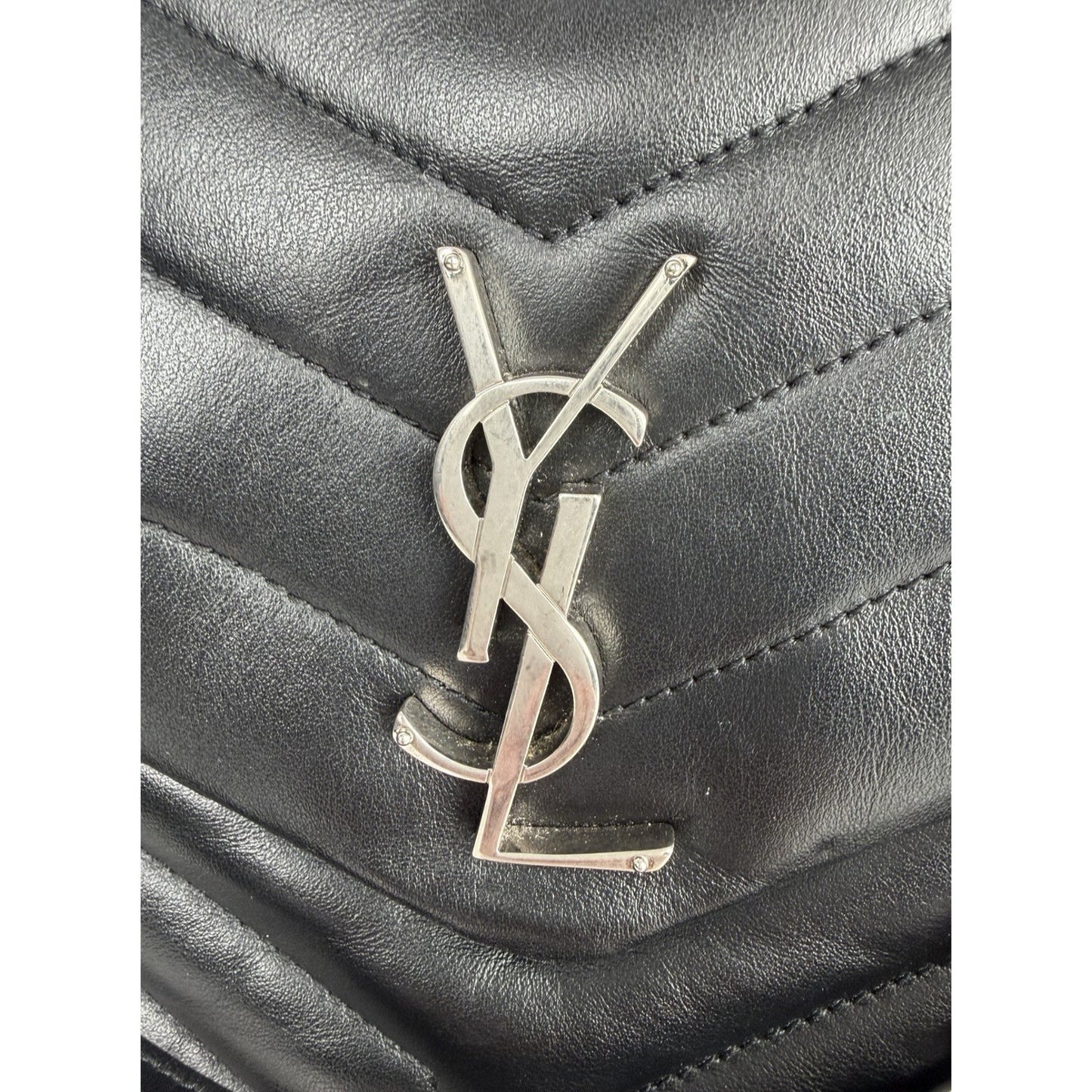 Saint Laurent Loulou Shoulder Bag Large Black Quilted Leather Silver Hardware B2