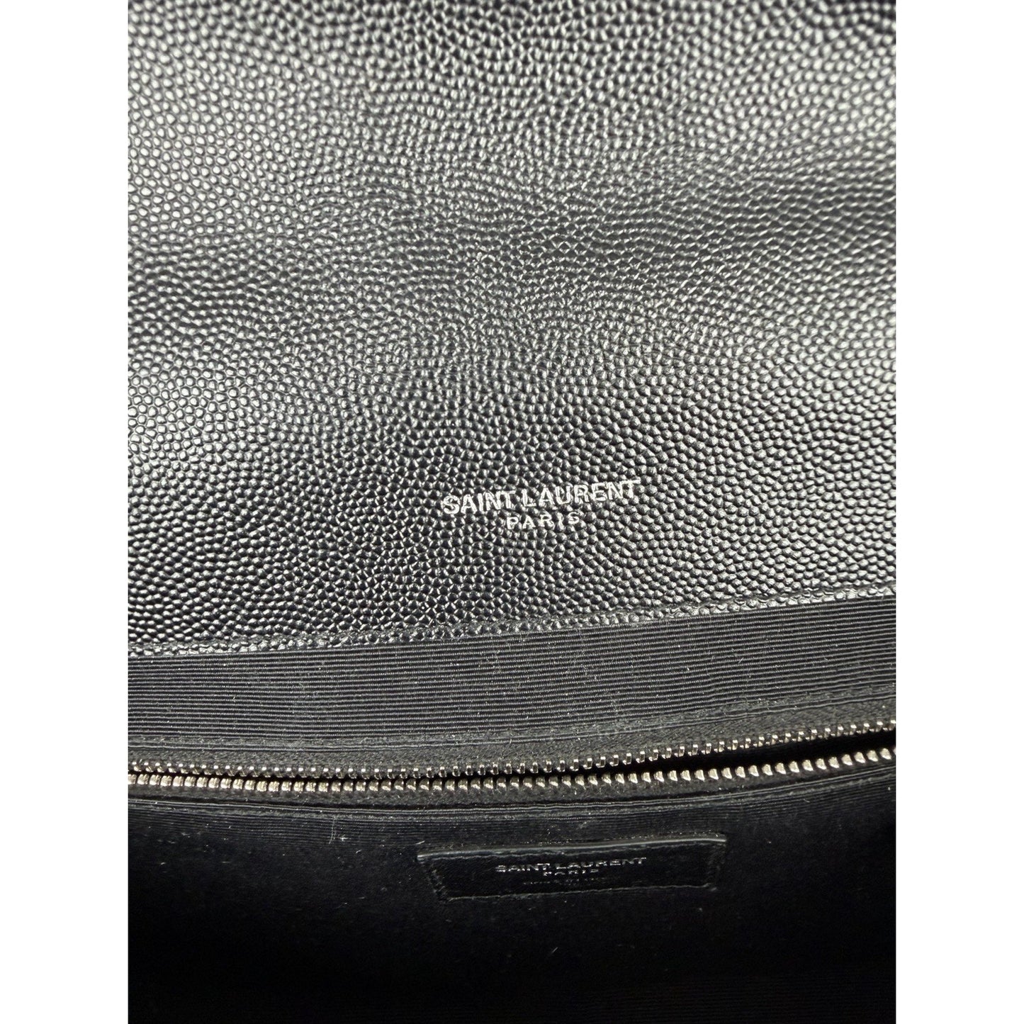 Saint Laurent Envelope Bag Large in Black Grain de Poudre Quilted Leather B1