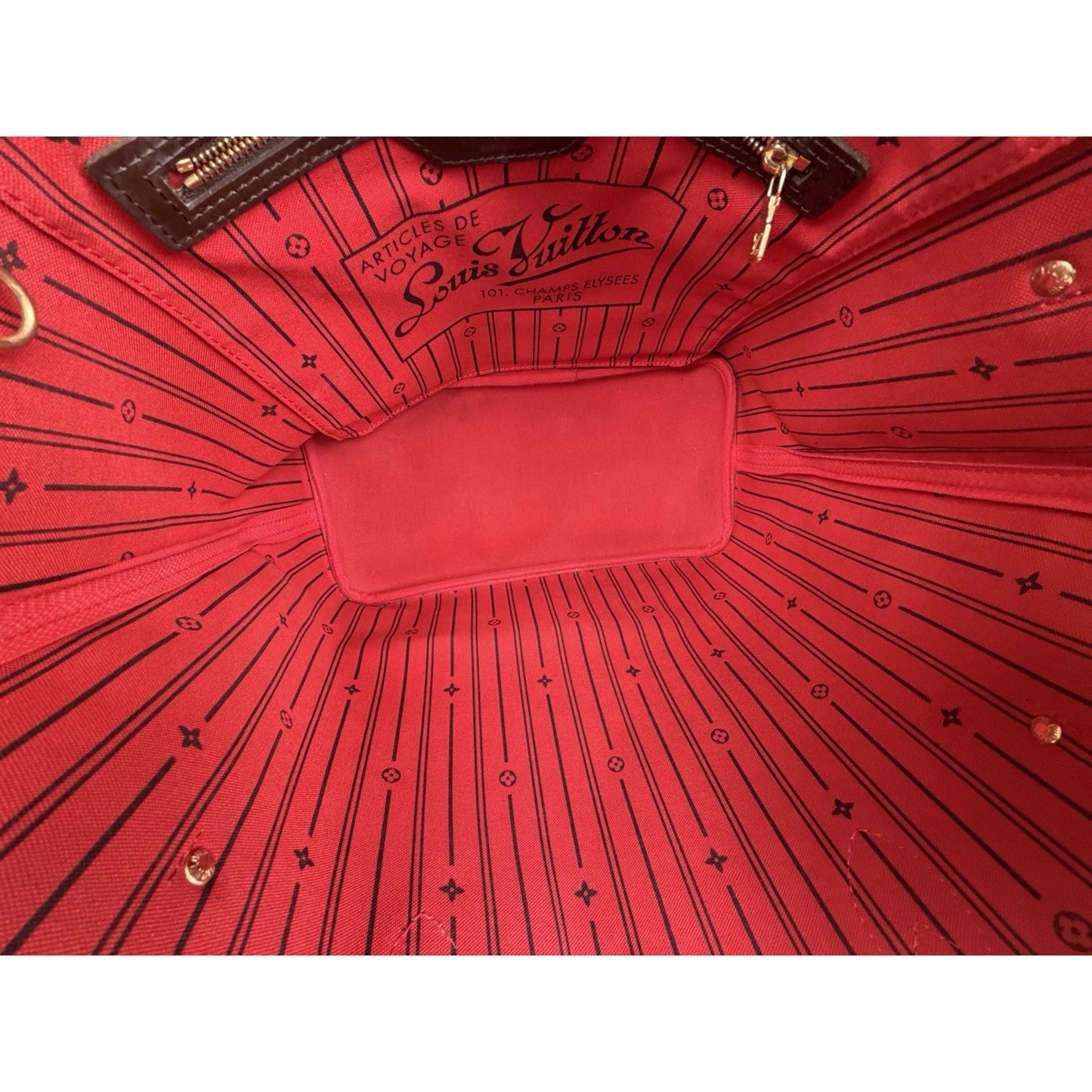 Louis Vuitton Neverfull MM Tote Bag in Damier Ebene Coated Canvas 2008 S
