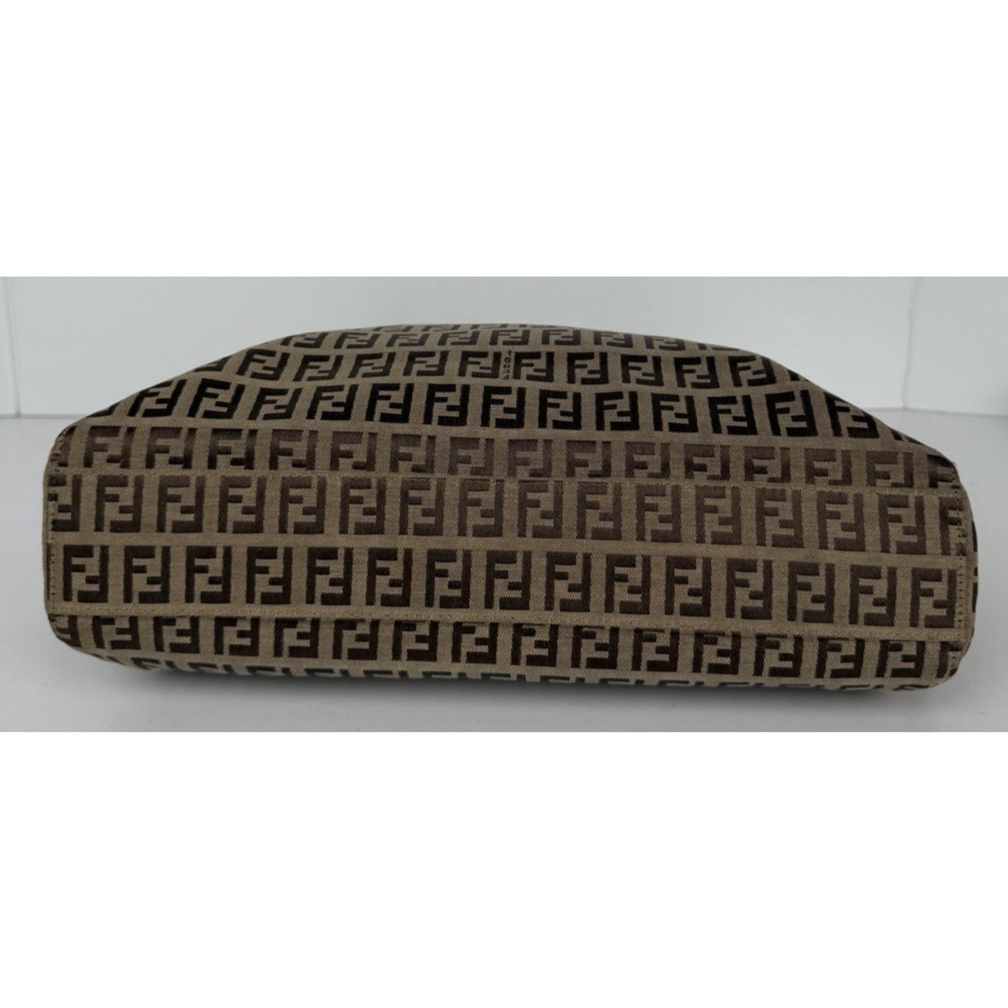 Fendi Zucchino Tote Bag in FF Monogram Canvas with Leather Trim S-05