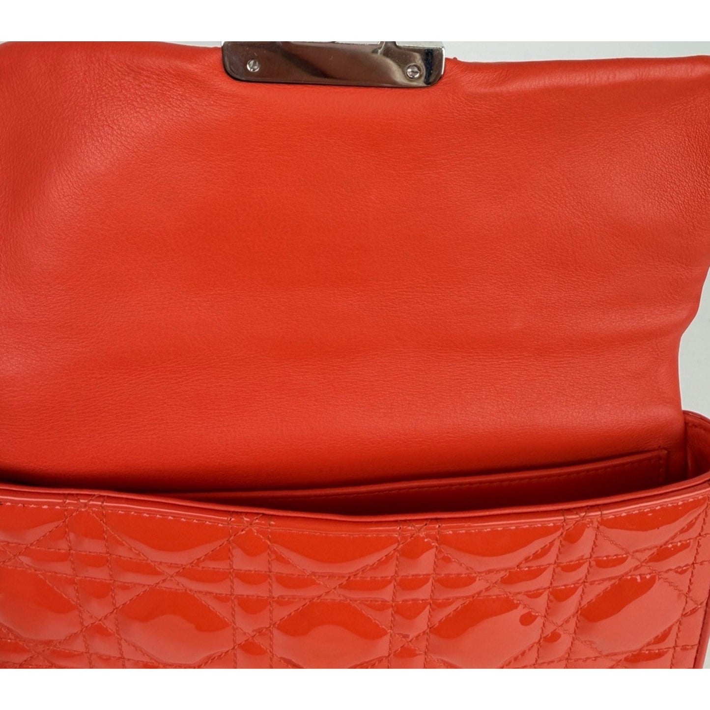 Christian Dior Miss Dior Cannage Patent Leather Wallet on Chain Red S11