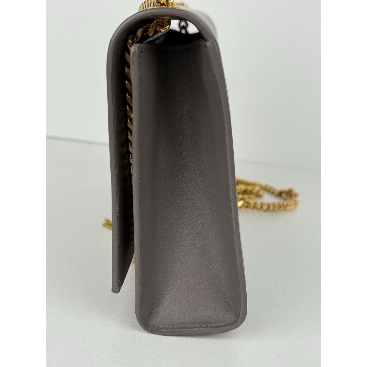 SAINT LAURENT Kate Medium Gray Leather Shoulder Bag