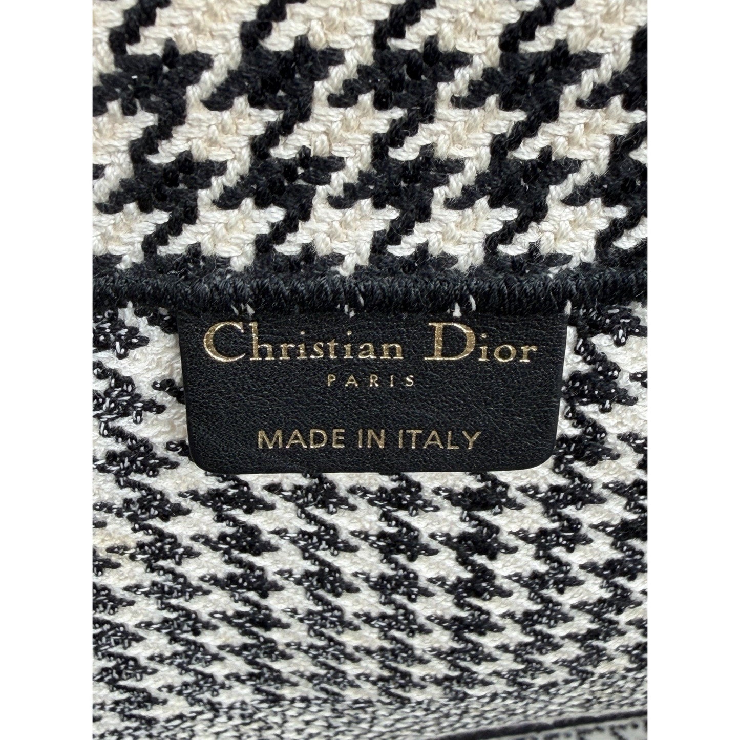 Christian Dior Book Tote Bag Large in Black & White Jacquard Canvas 2019 C-6