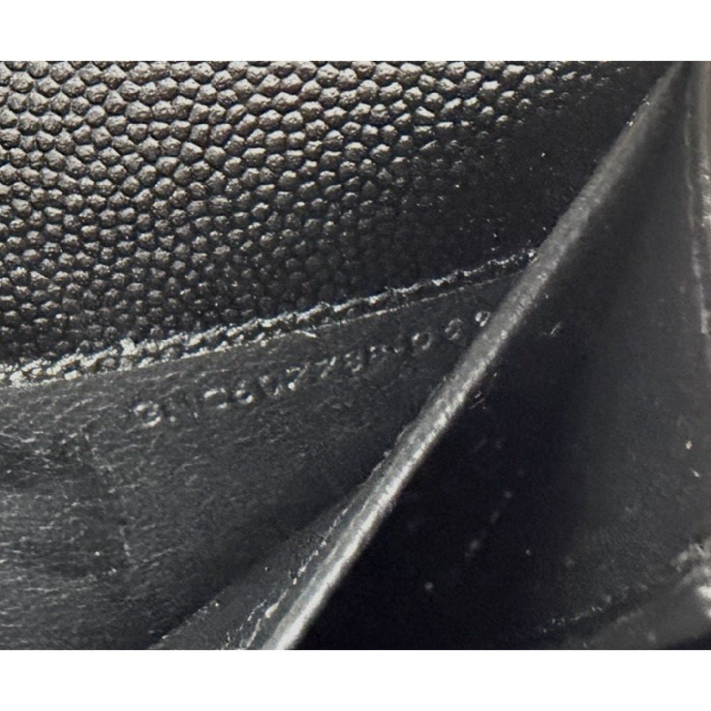 Saint Laurent Uptown Chain Wallet Mini Bag in Black Grain De Poudre Leather S08