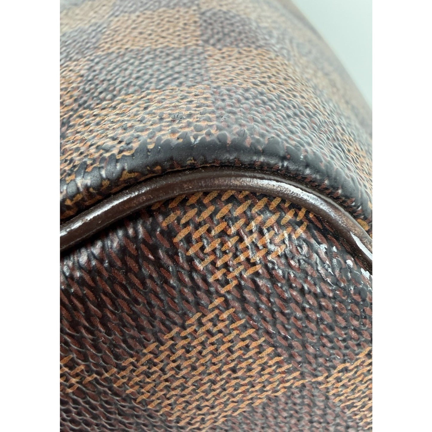 Louis Vuitton Speedy Shoulder Bag 30 Damier Ebene Canvas & Red Interior 2011 S22