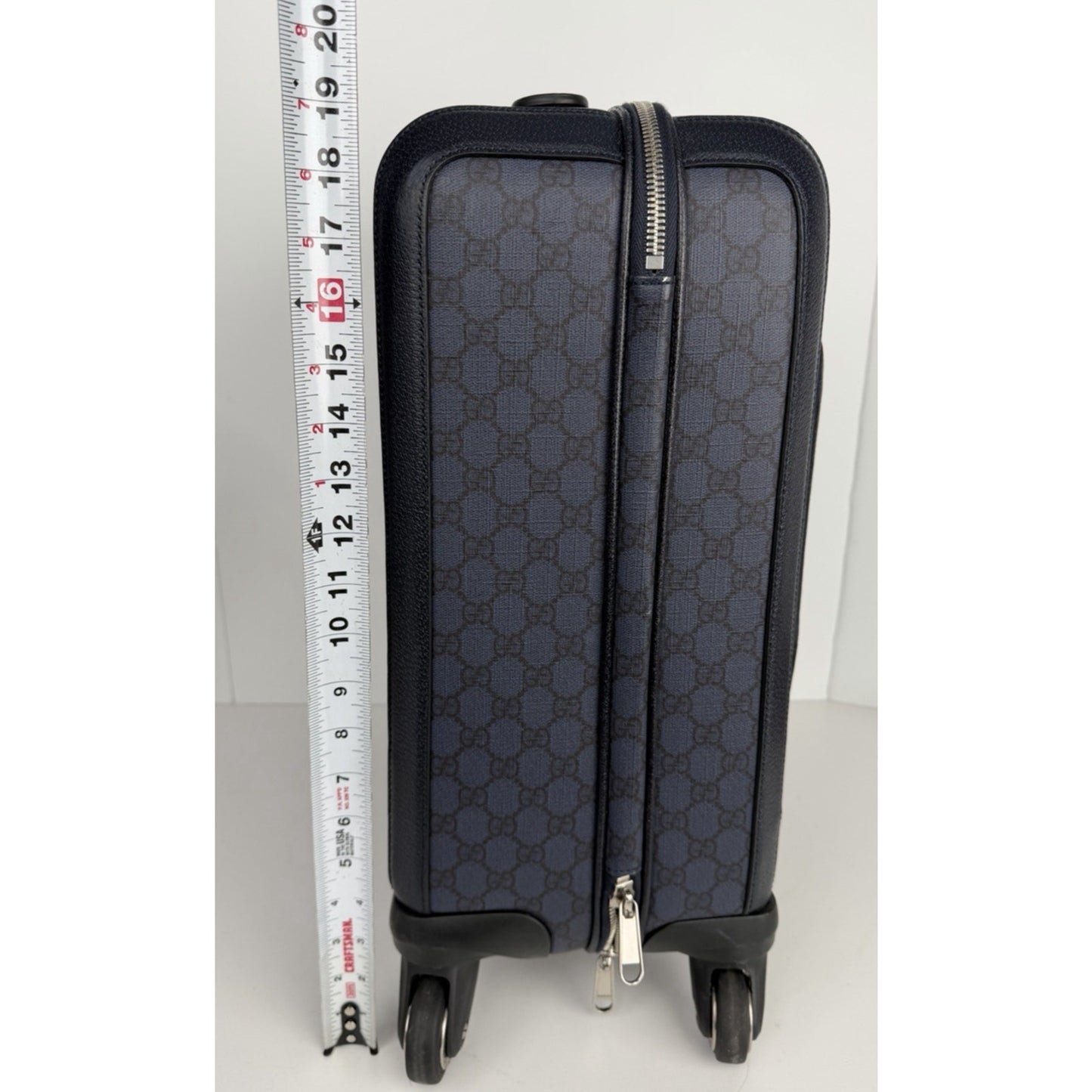Gucci Ophidia GG Small Cabin Trolley in Blue/Black GG Supreme Coated Canvas