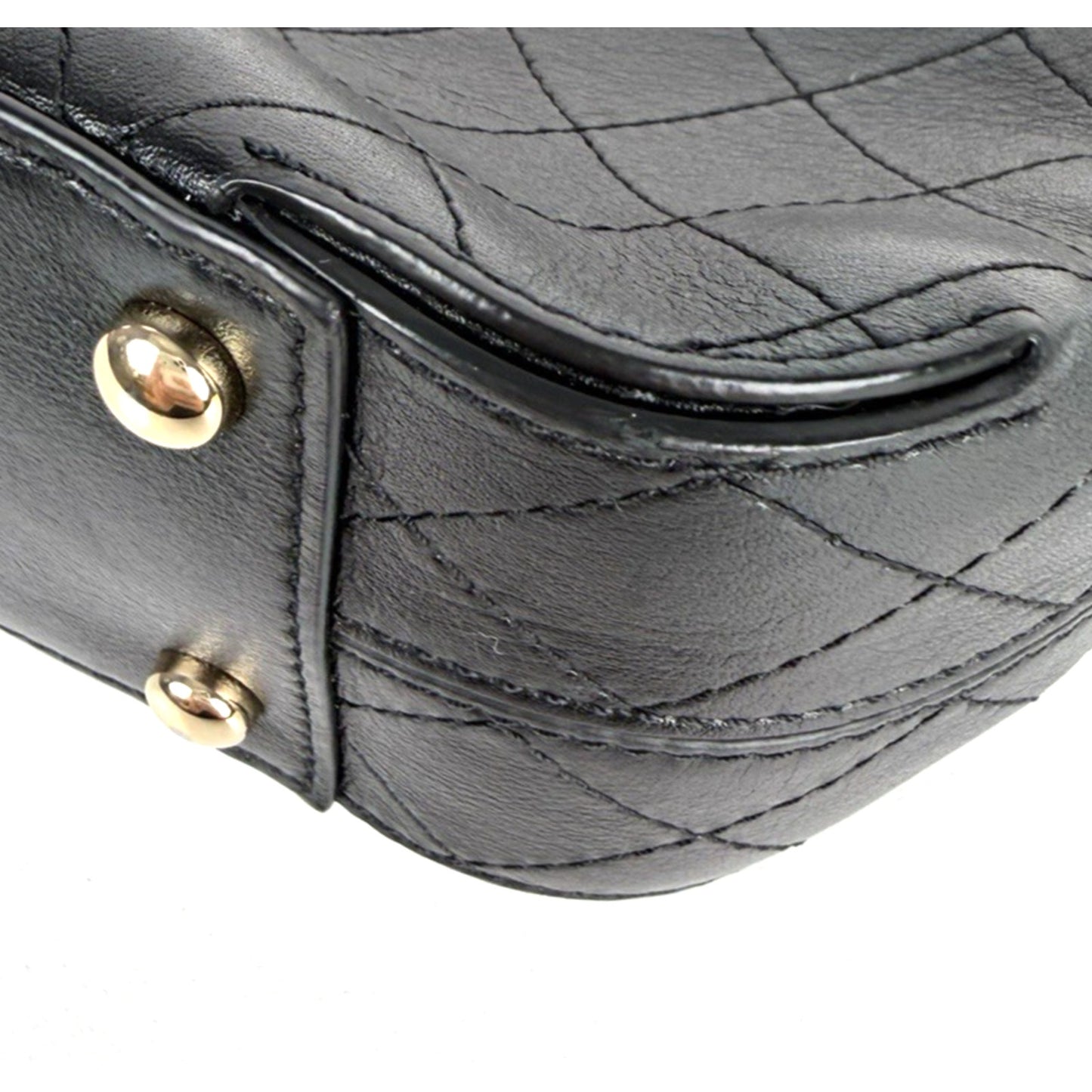 Chanel Stitched CC Case Flap Shoulder Bag in Black Calfskin D-6