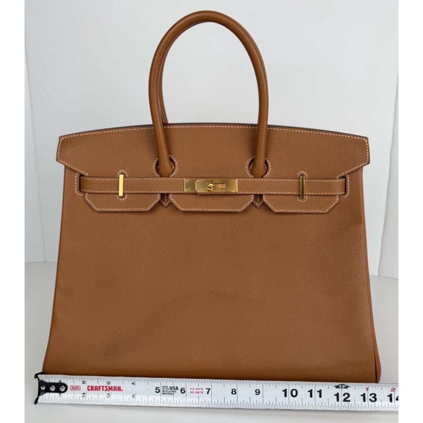 Hermes Birkin 35 in Gold Epsom Leather with Gold-Pleated Hardware 2017 S