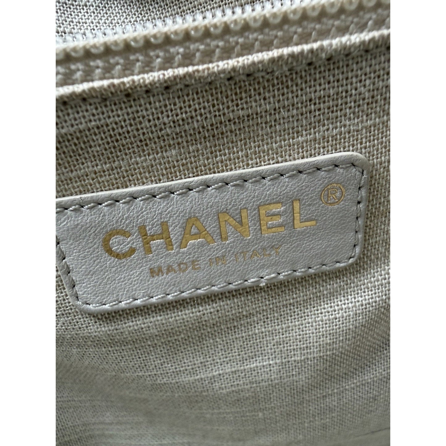 Chanel Denim Deauville Tote Small in Blue and White Toile Canvas NFC E4
