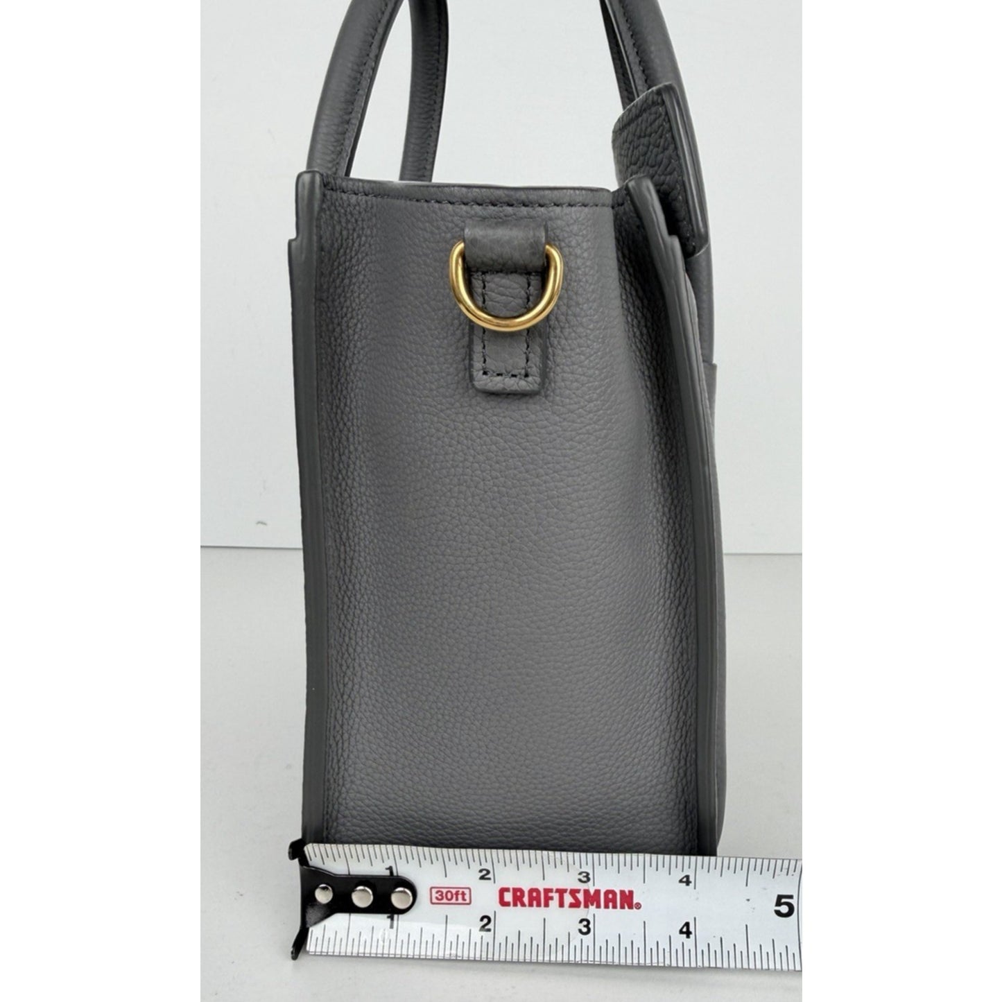 Celine Nano Luggage Bag in Grey Structured Calfskin Leather B-9
