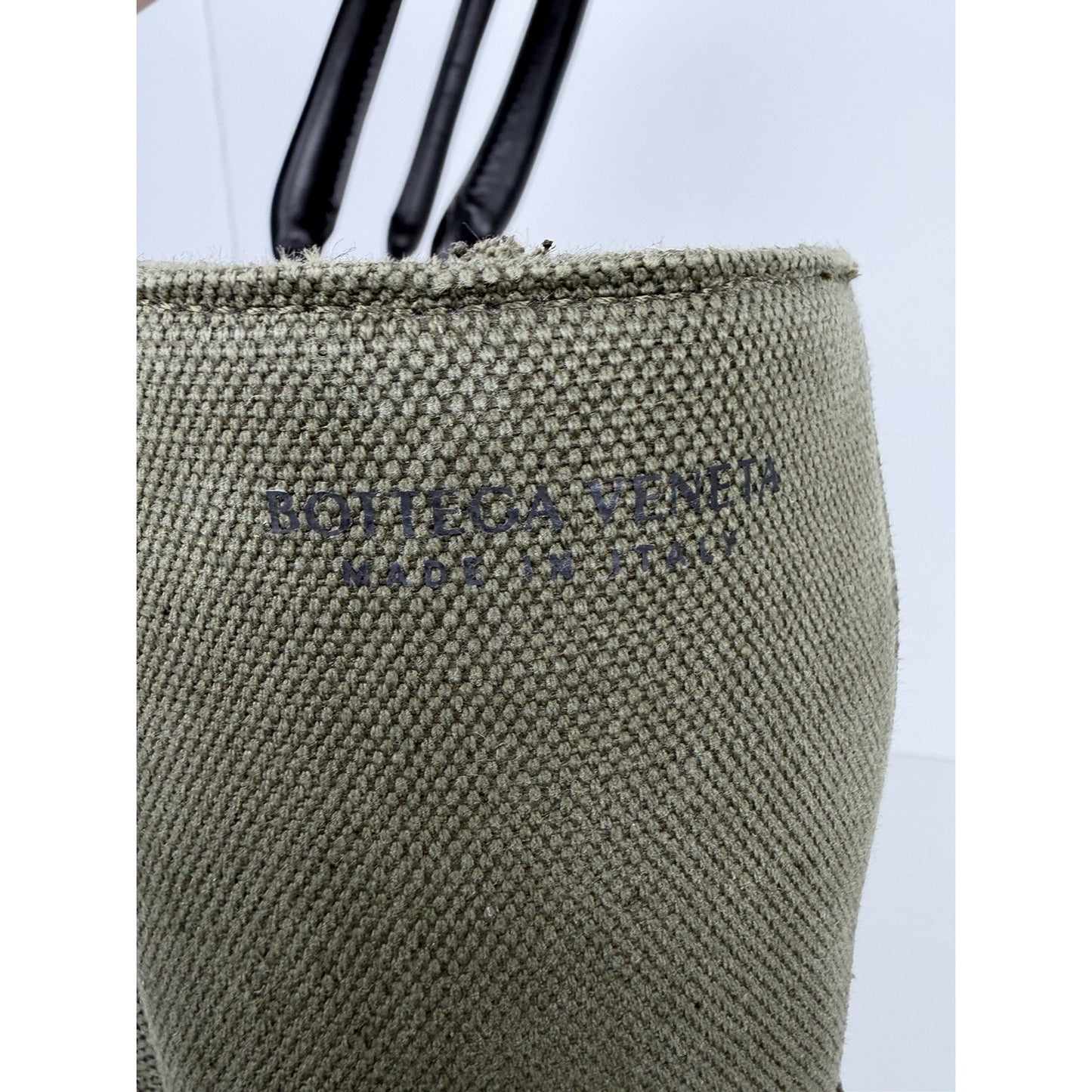 Bottega Veneta Large Arco Woven Canvas Tote Handbag C-7