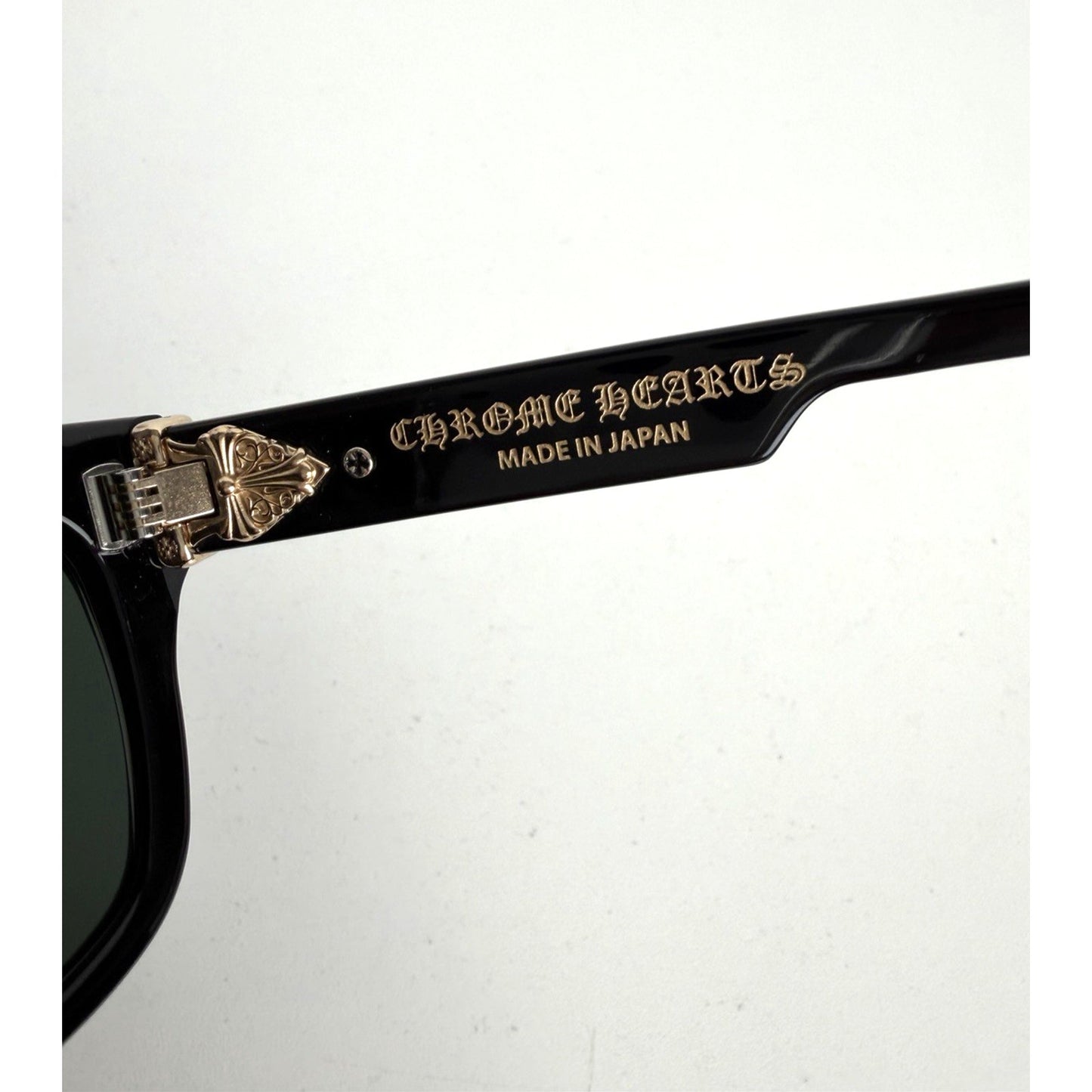 Chrome Hearts Box Officer Square Sunglasses 56 in Black with Dark Green Lenses