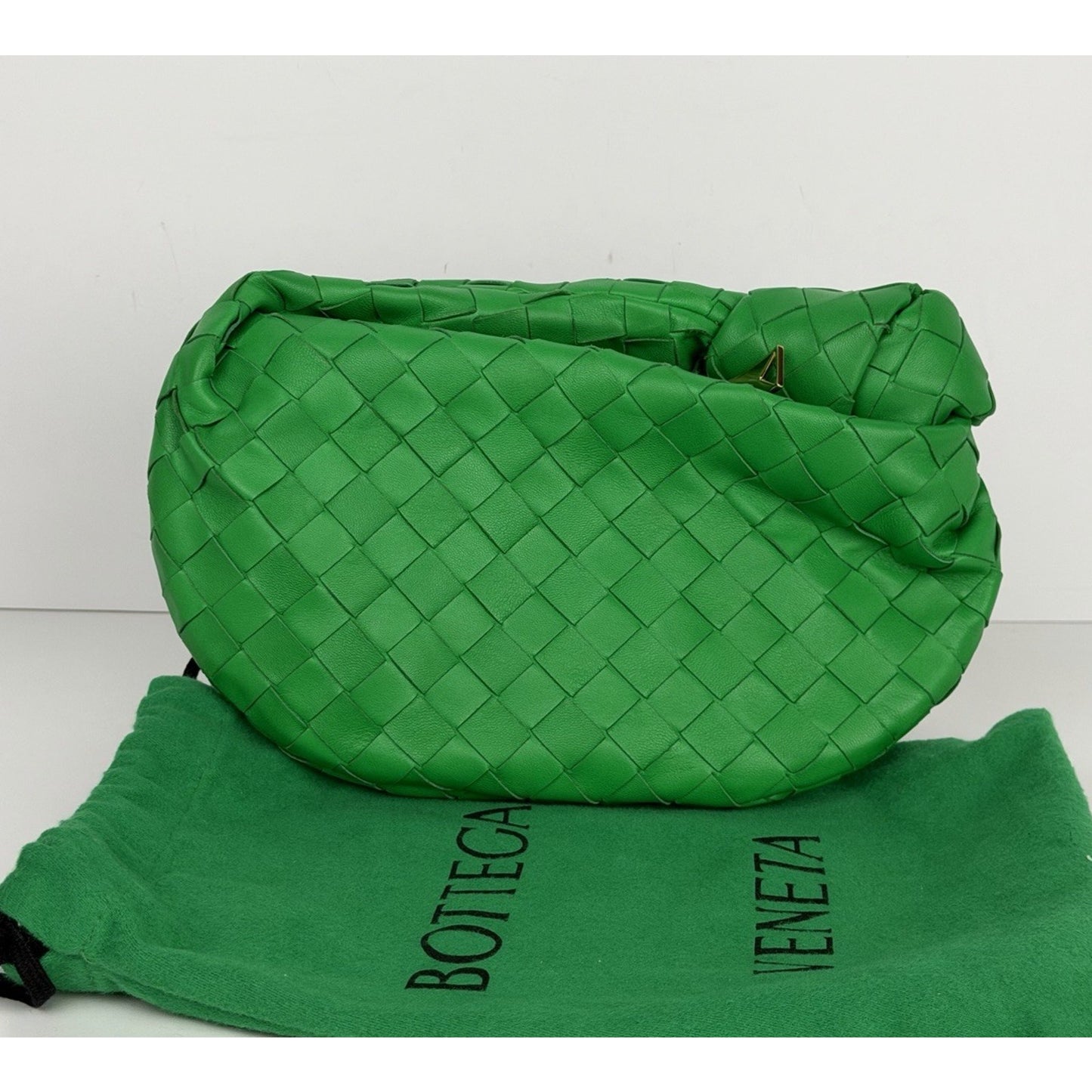Bottega Veneta Mini Jodie Bag in Parakeet Green Intrecciato Woven Leather S10
