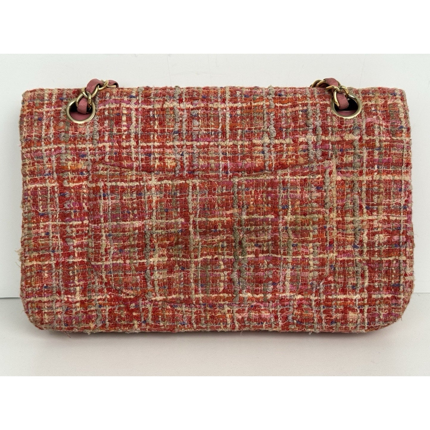 Chanel Classic Medium Multicolor Tweed Double Flap Shoulder Bag B-5