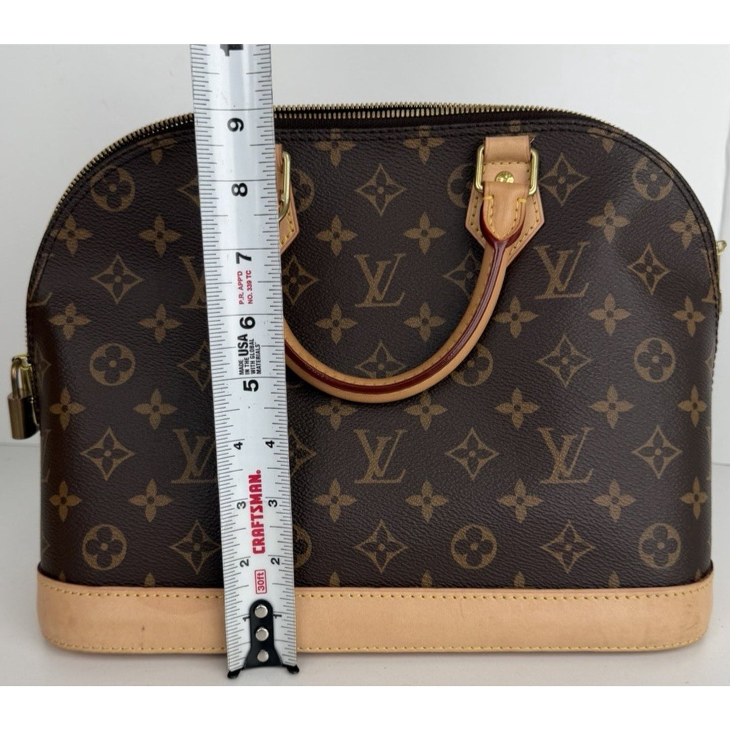 Louis Vuitton Alma PM Bag in Brown Coated Canvas with Leather Trim NFC S