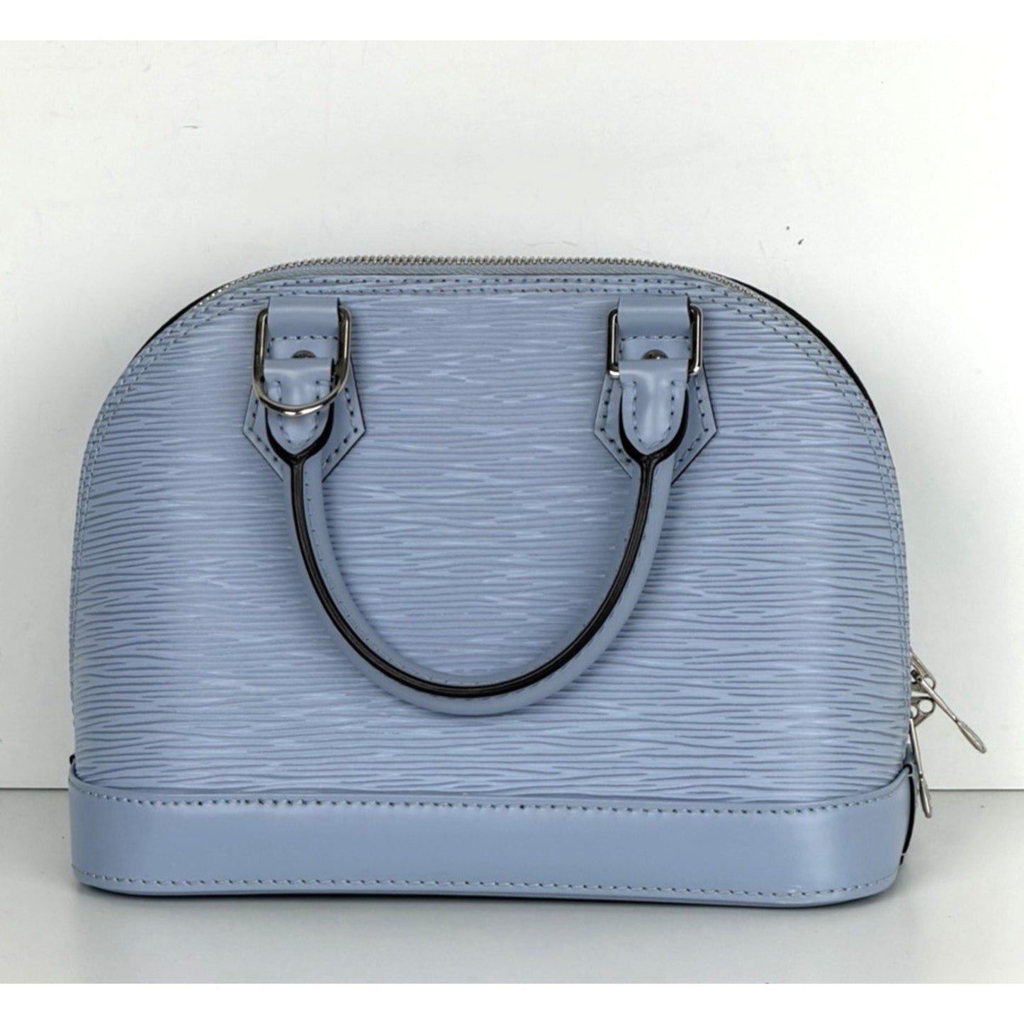 Louis Vuitton Epi Alma BB Bag in Textured Bleu Nuage Leather NFC D9