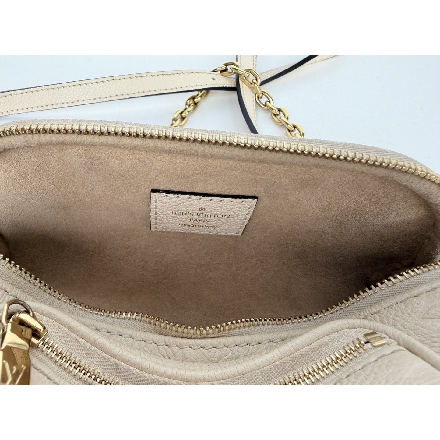 Louis Vuitton Mini Bumbag in Cream Embossed Monogram Empreinte Leather NFC U1