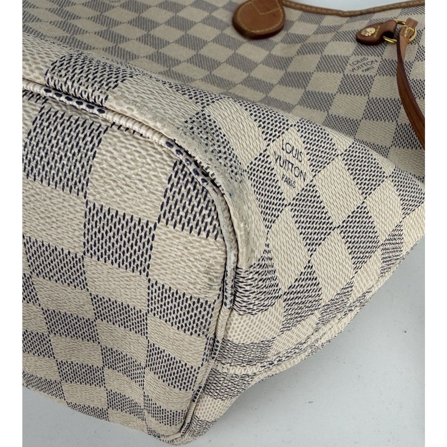 Louis Vuitton Neverfull MM Tote Bag in Damier Azur Coated Canvas NFC S