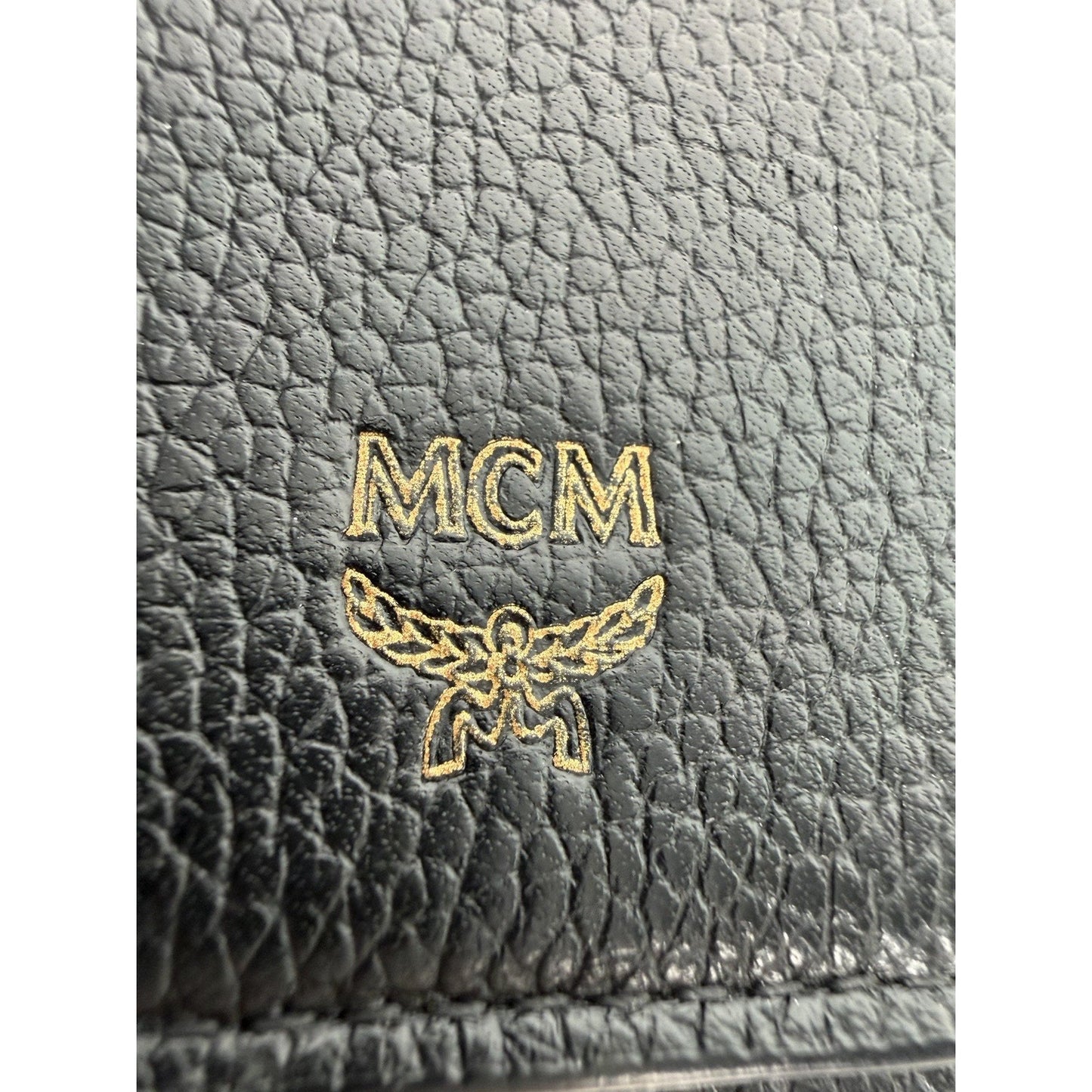 MCM Leather Trifold Continental Wallet in Black