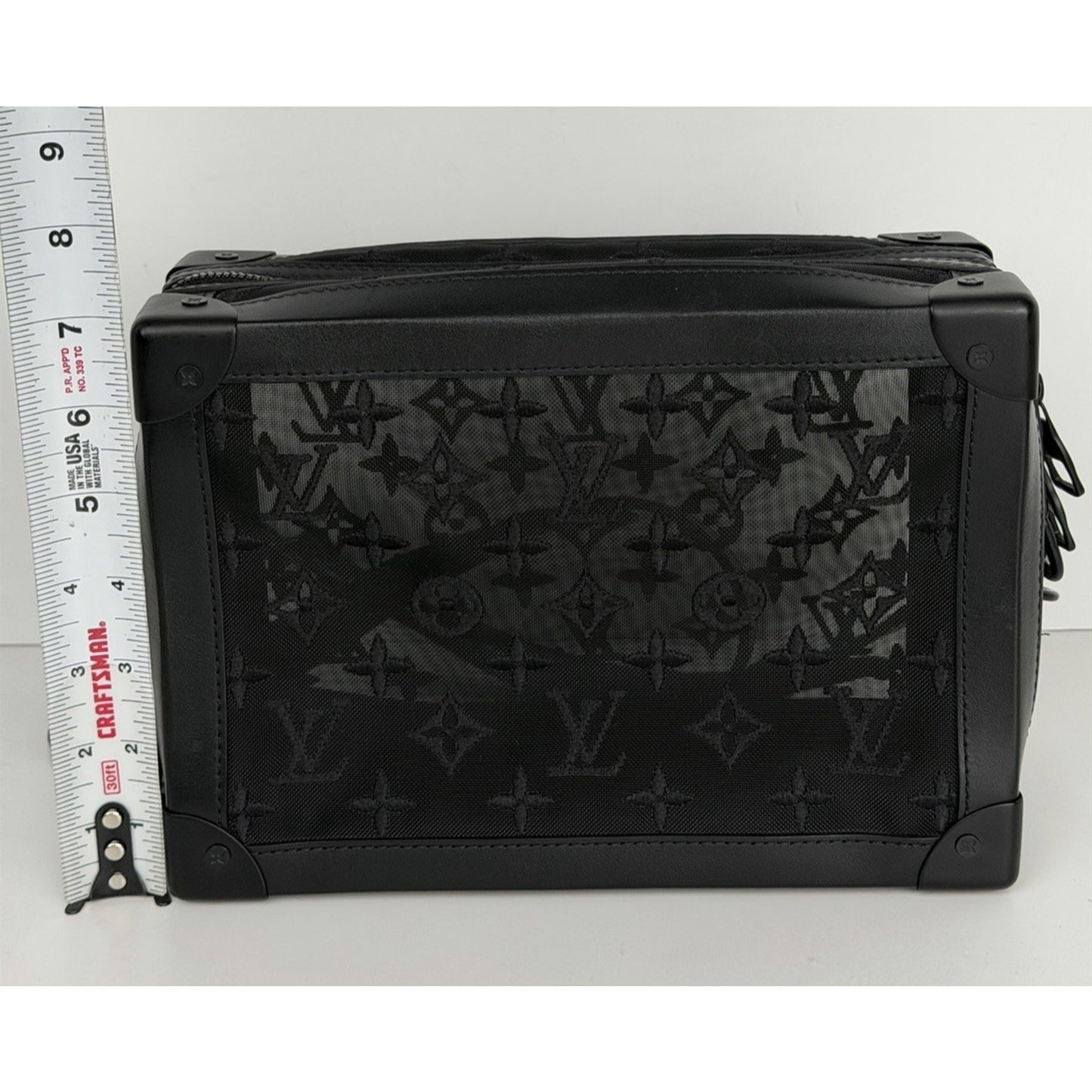 Louis Vuitton Soft Trunk Bag Black Monogram Embroidered Mesh Leather Trim2019 C5