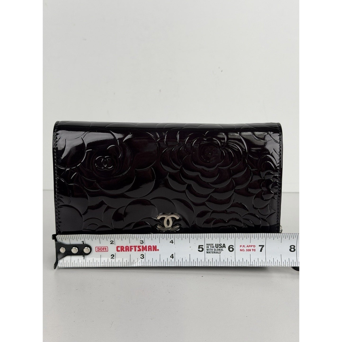 Chanel Camellia Wallet On Chain Bag in Black Patent Leather 2010-2011 B-2