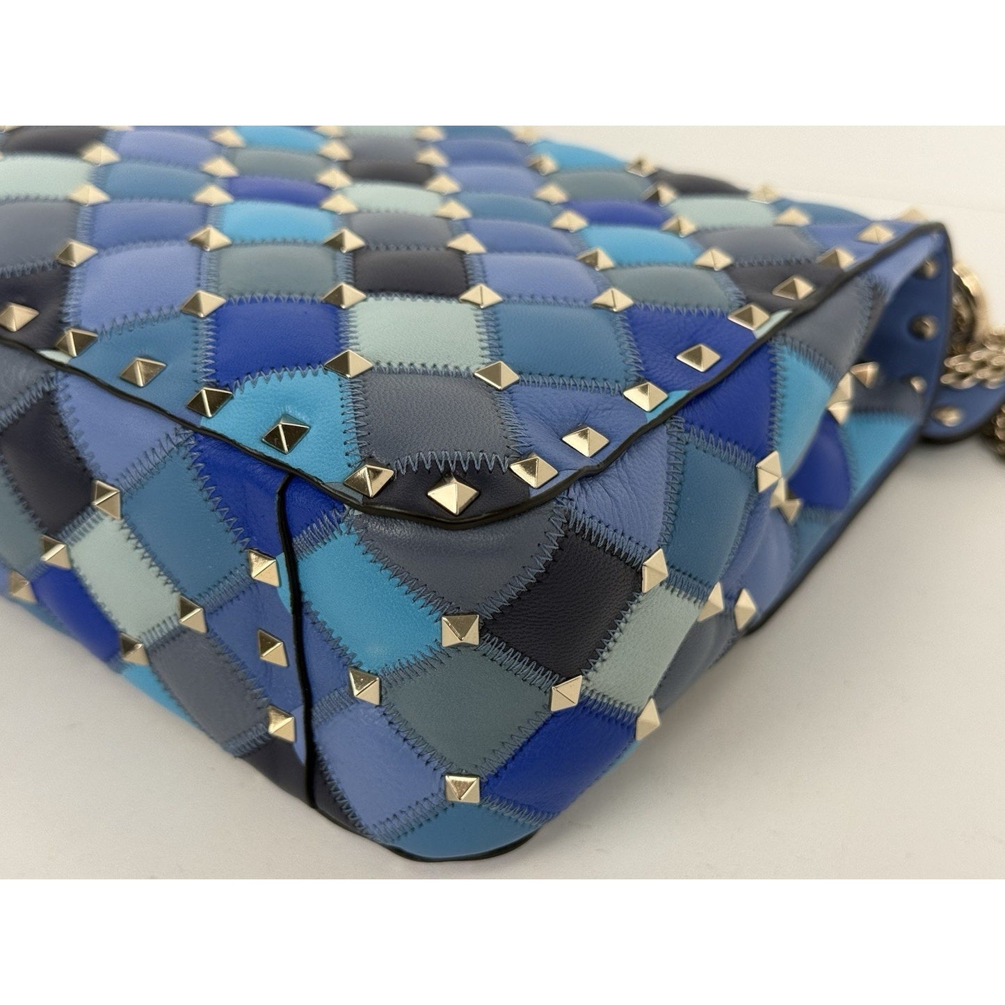 Valentino Garavani Lambskin Patchwork Medium Rockstud Spike Shoulder Bag Angel