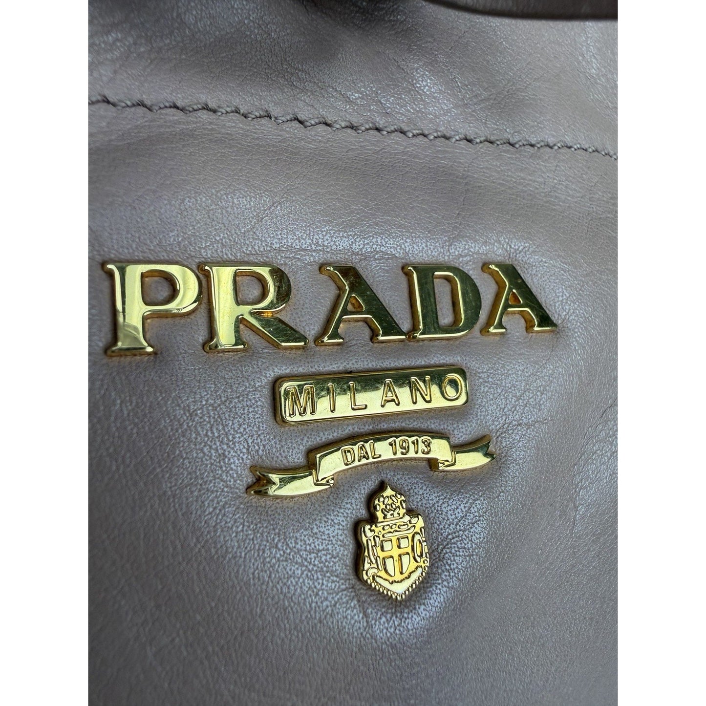 Prada Vitello Bow Satchel On Calf Leather Pink Handbag S05