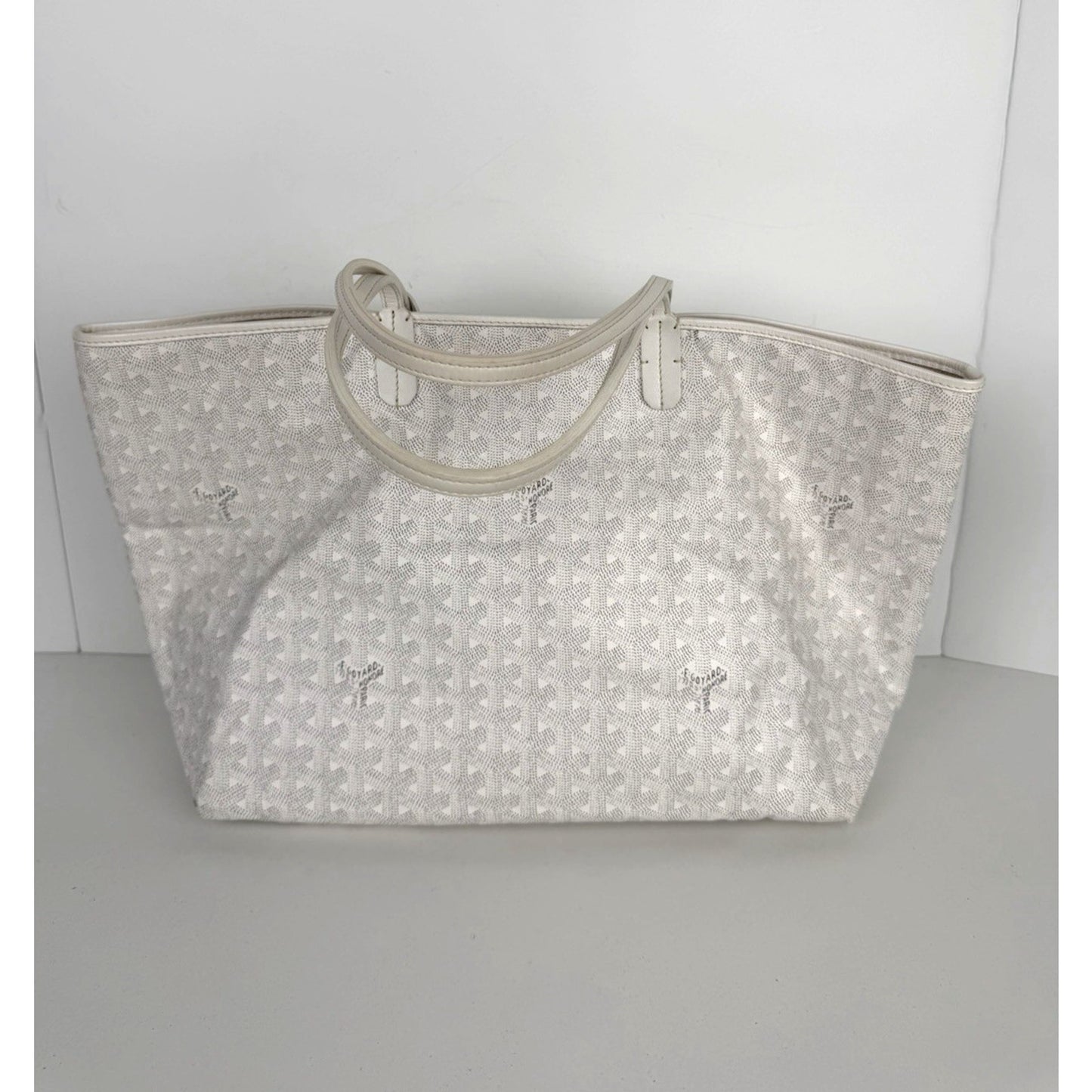Goyard Saint Louis PM Tote Bag in White Goayrdine Coated Canvas B-2