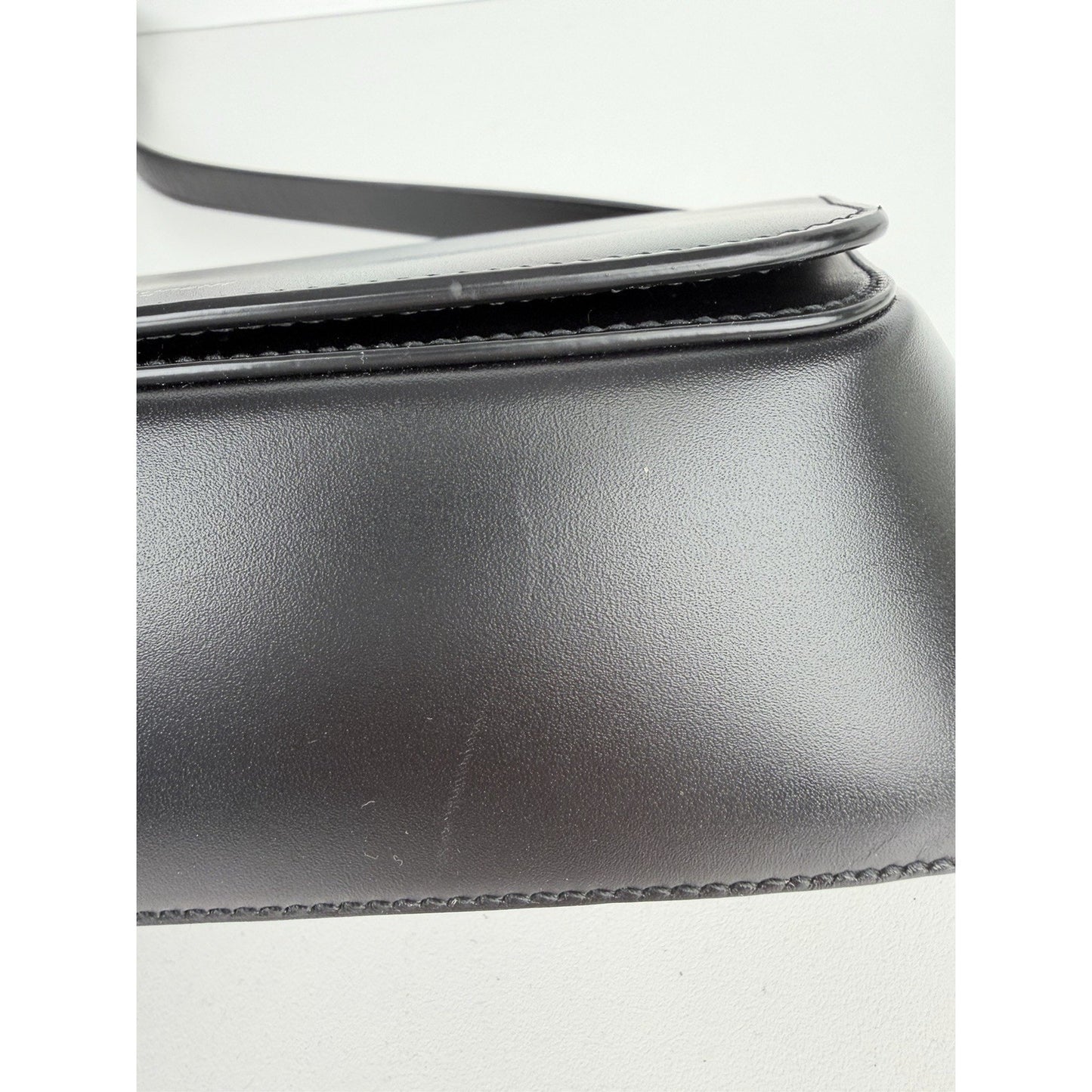 Saint Laurent Small Shoulder Bag in Black Calfskin Leather Foldover Flap Top S11
