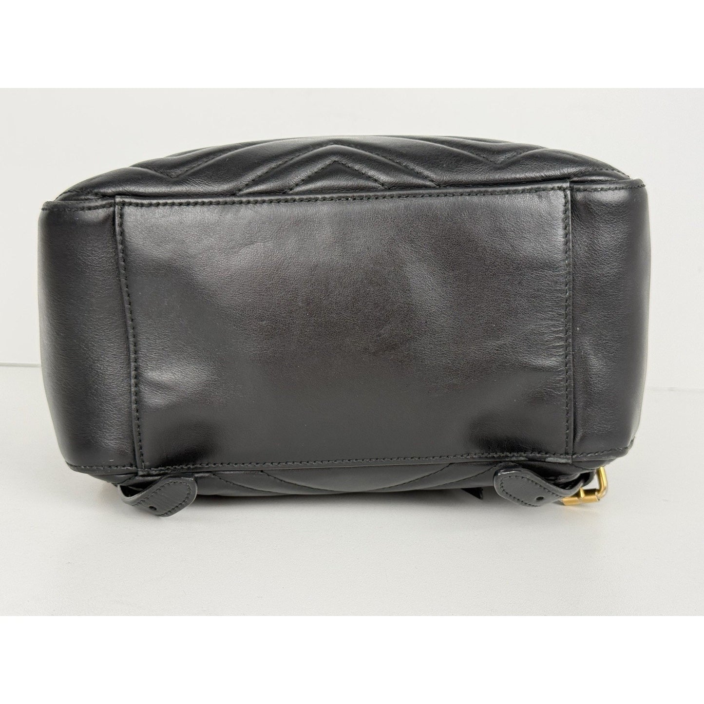 GUCCI Calfskin Matelassé GG Marmont Dome Backpack Black