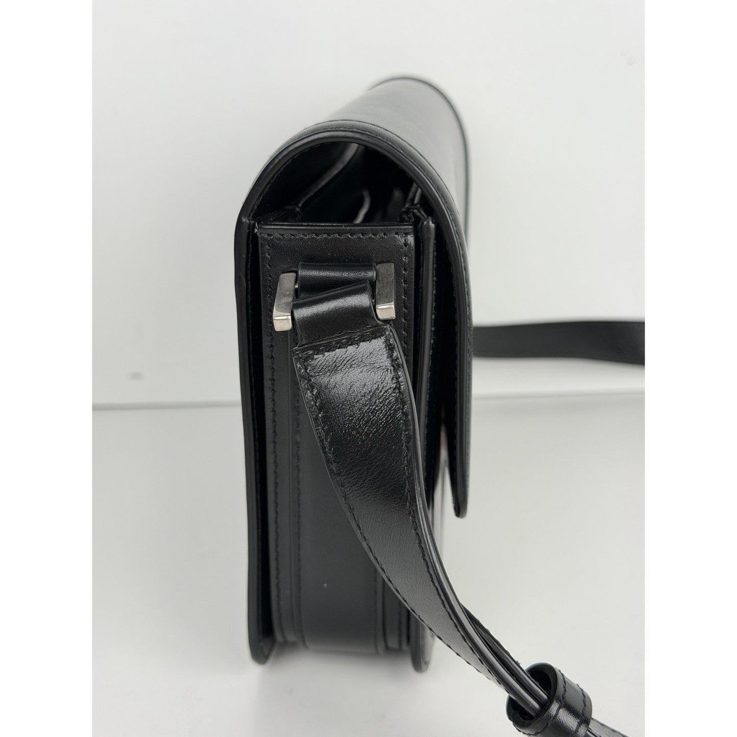 Saint Laurent Solferino Medium Satchel Box Calfskin Black w Silver Hardware C-4