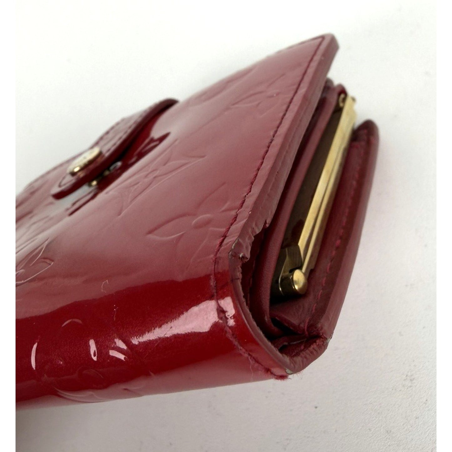 Louis Vuitton LV Monogram Vernis Patent Leather French Purse Wallet in Red 2007