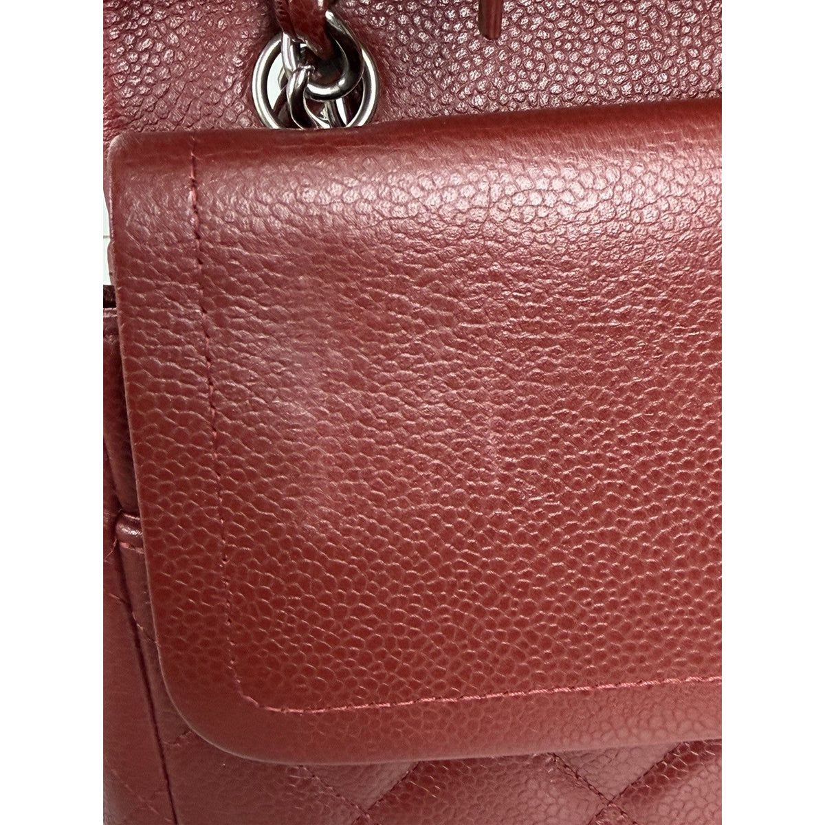 Chanel Jumbo Classic Flap Bag in Deep Red Caviar Quilted Leather 2013-2014 D1