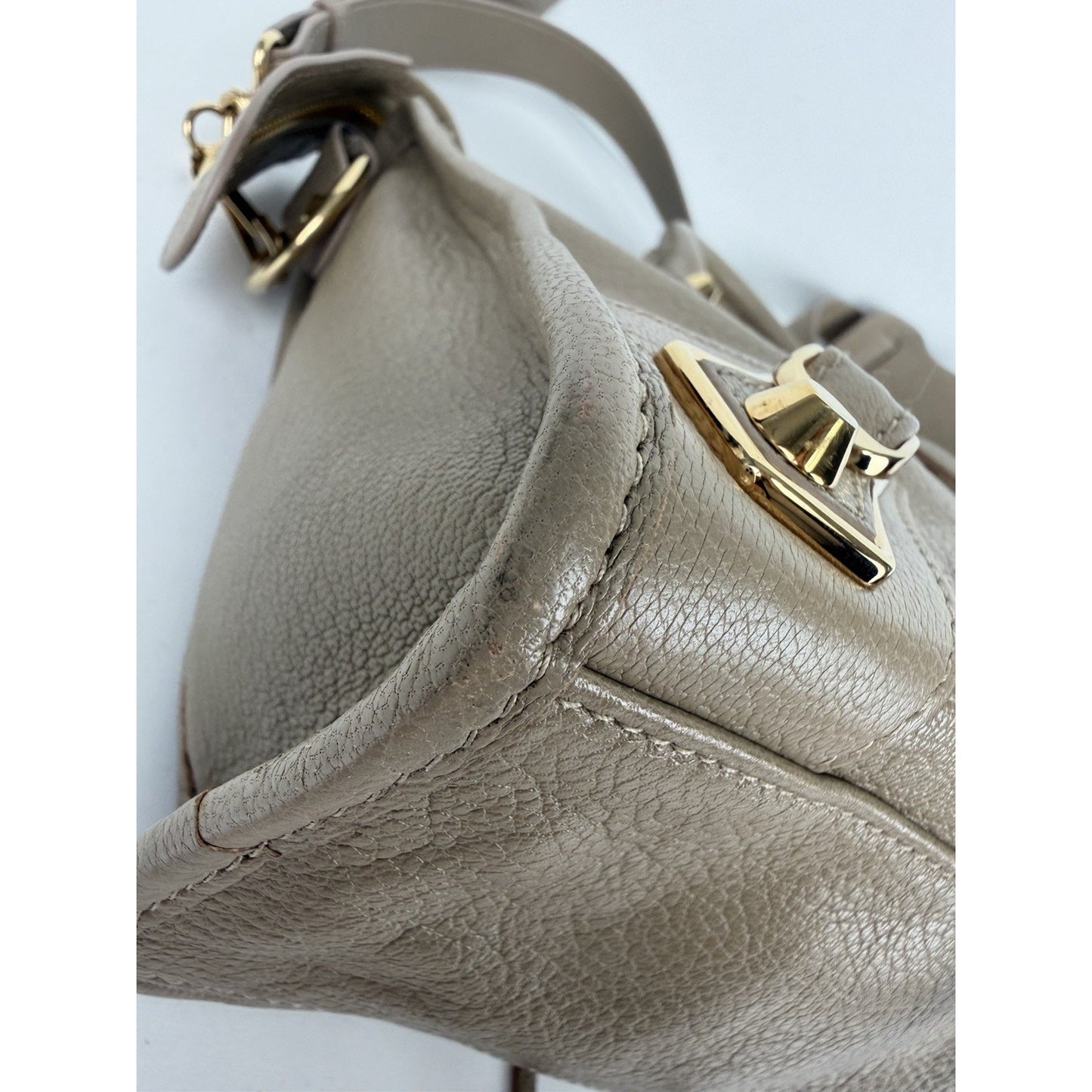 Balenciaga Metallic Edge City Bag Small in Beige Leather with Gold Hardware B-1