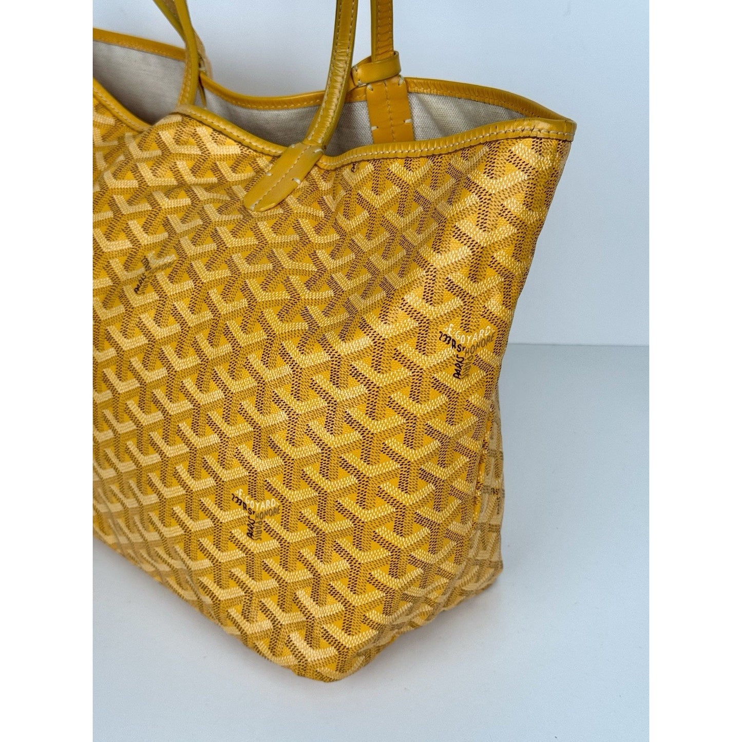 Goyard Saint Louis Tote Bag in Yellow Goyardine Canvas B-5