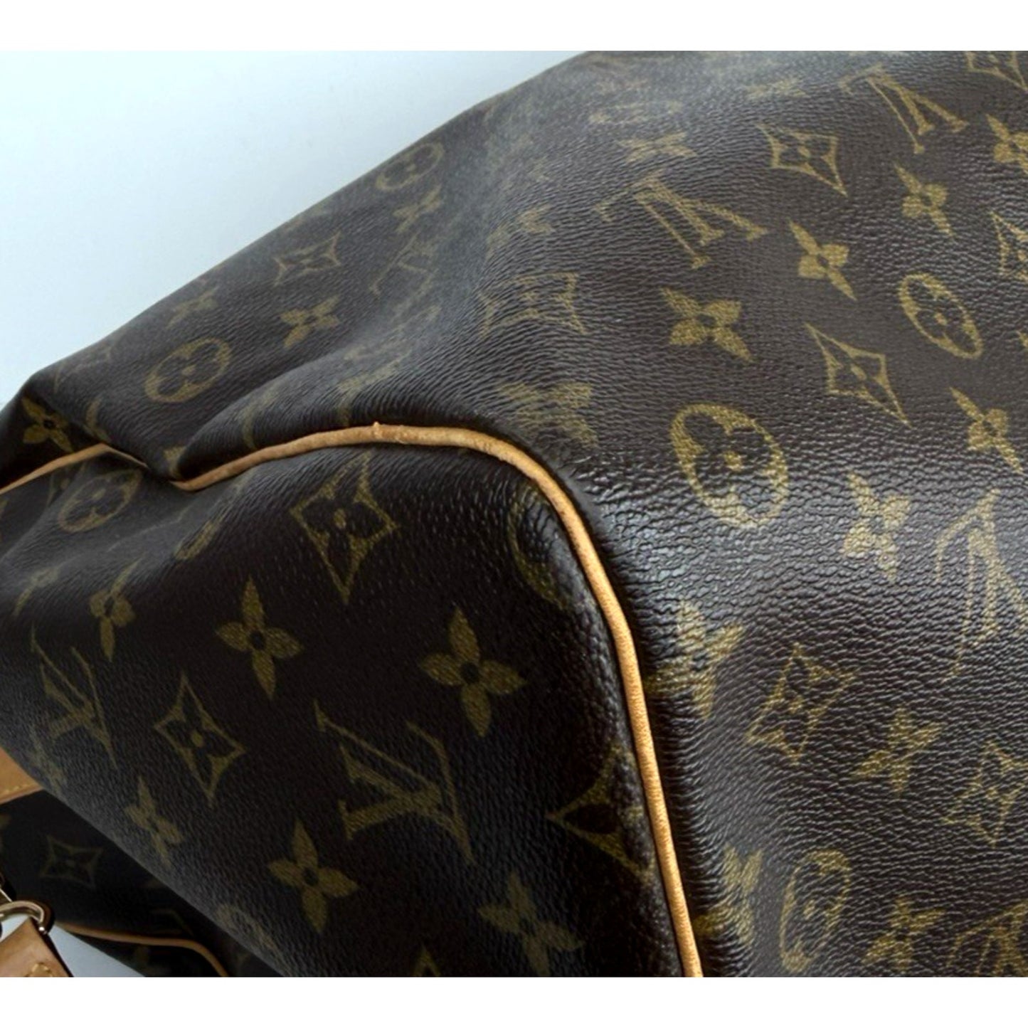 Louis Vuitton Keepall 60 Bag Brown Coated Canvas Classic Monogram Patter 1997 S
