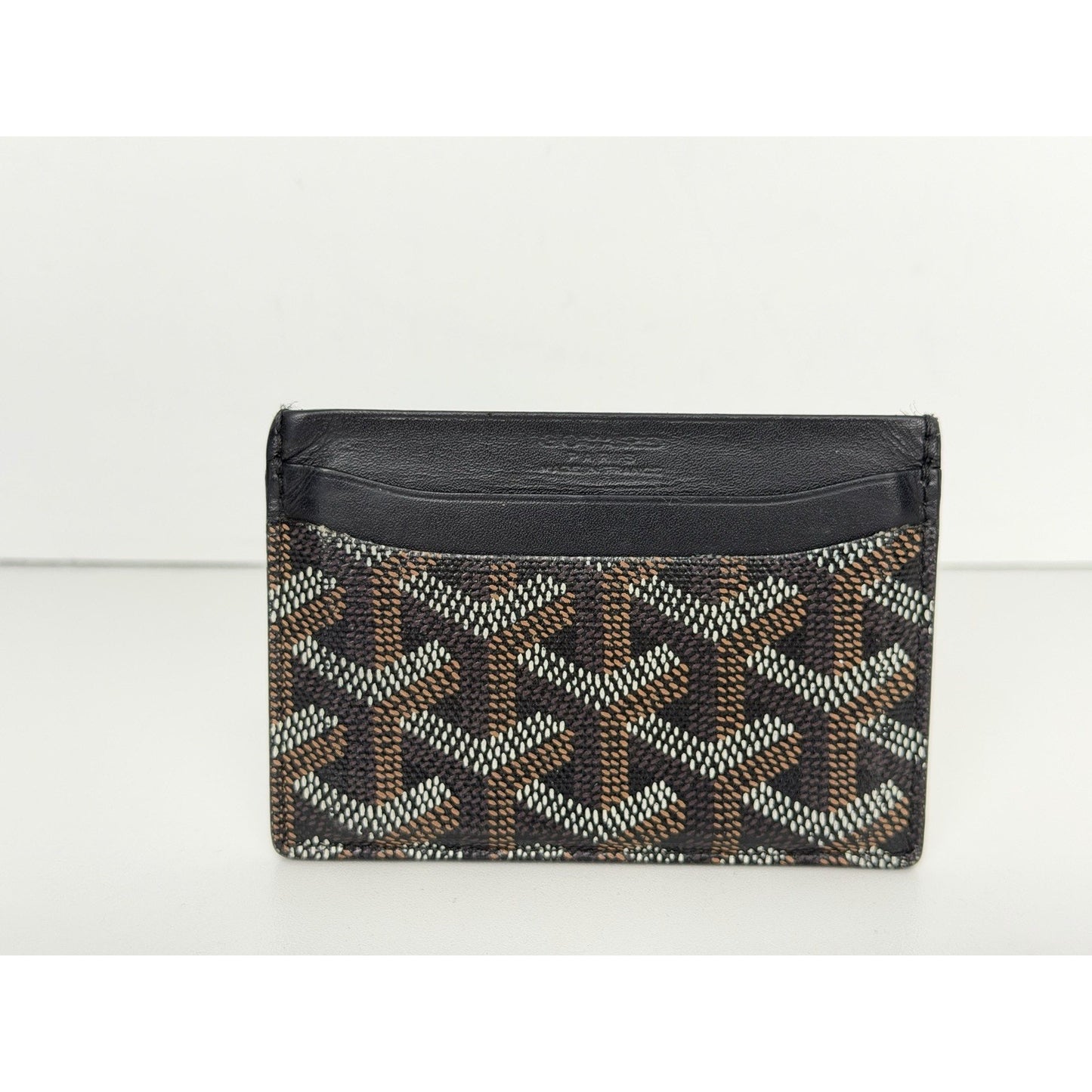 Goyard Saint Sulpice Card Holder Wallet in Goyardine Coated Canvas and Leather