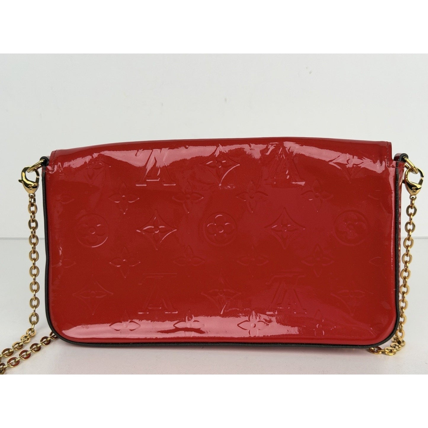 Louis Vuitton Monogram Vernis Pochette Felicie in Red Patent Leather 2016 S12