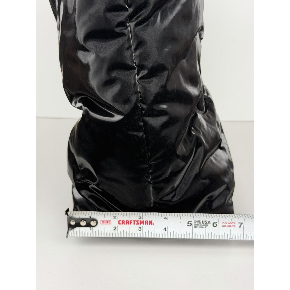 Saint Laurent Padded Tote Bag in Black Shiny Puffy Nylon with Embossed Logo C-6