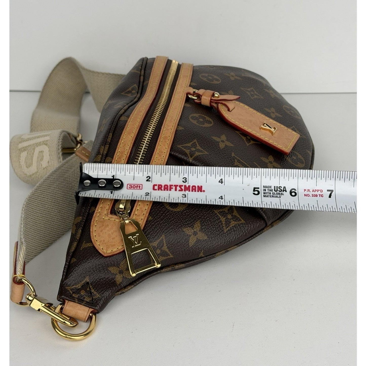 Louis Vuitton High Rise Bumbag in Brown Monogram Coated Canvas Microchipped D8